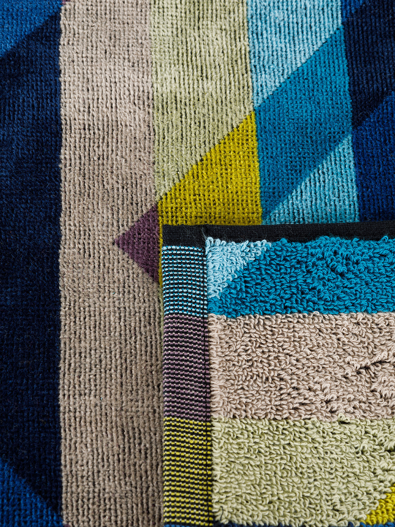 Asciugamano cotone velour motivo geometrico, Multicolor, large image number 2