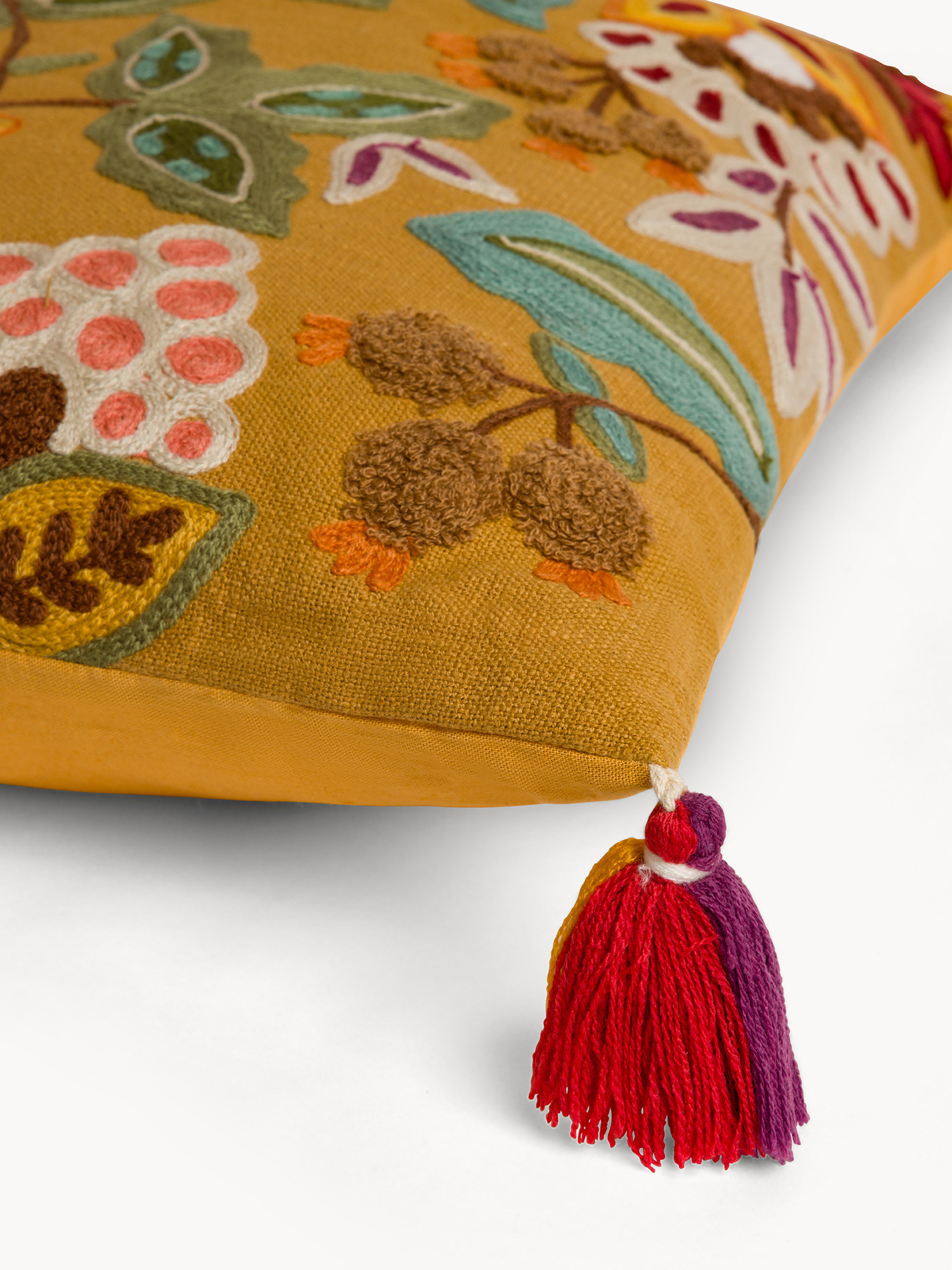 45x45 cm cushion with vintage floral print, Ocra Yellow, large image number 2