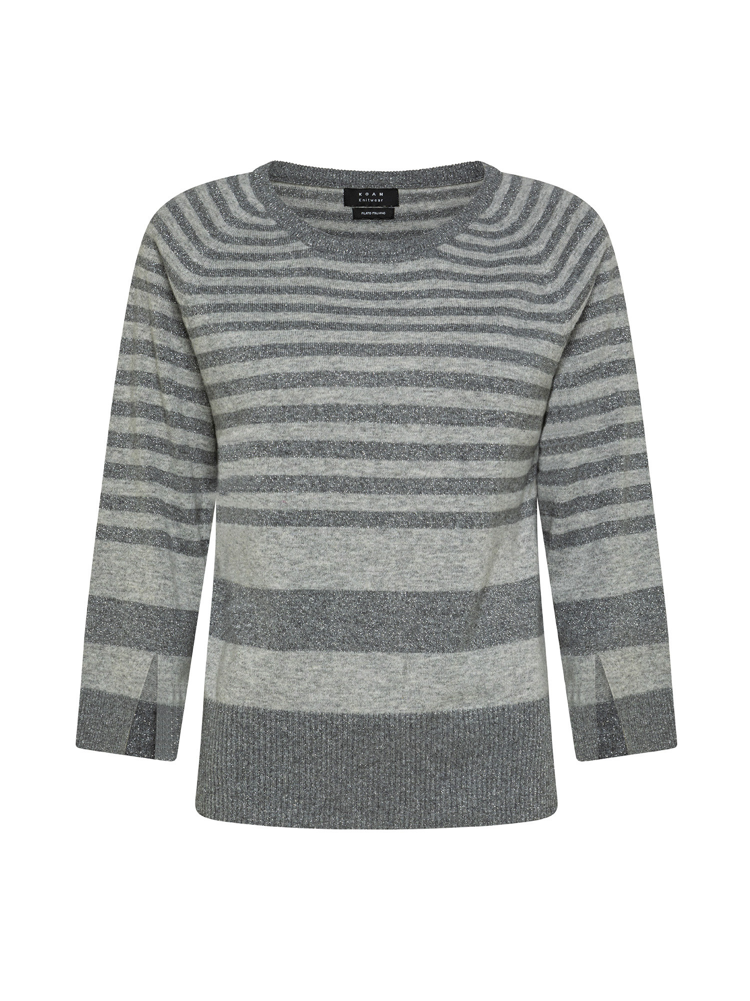 Koan - Striped sweater with slits, Grey, large image number 0