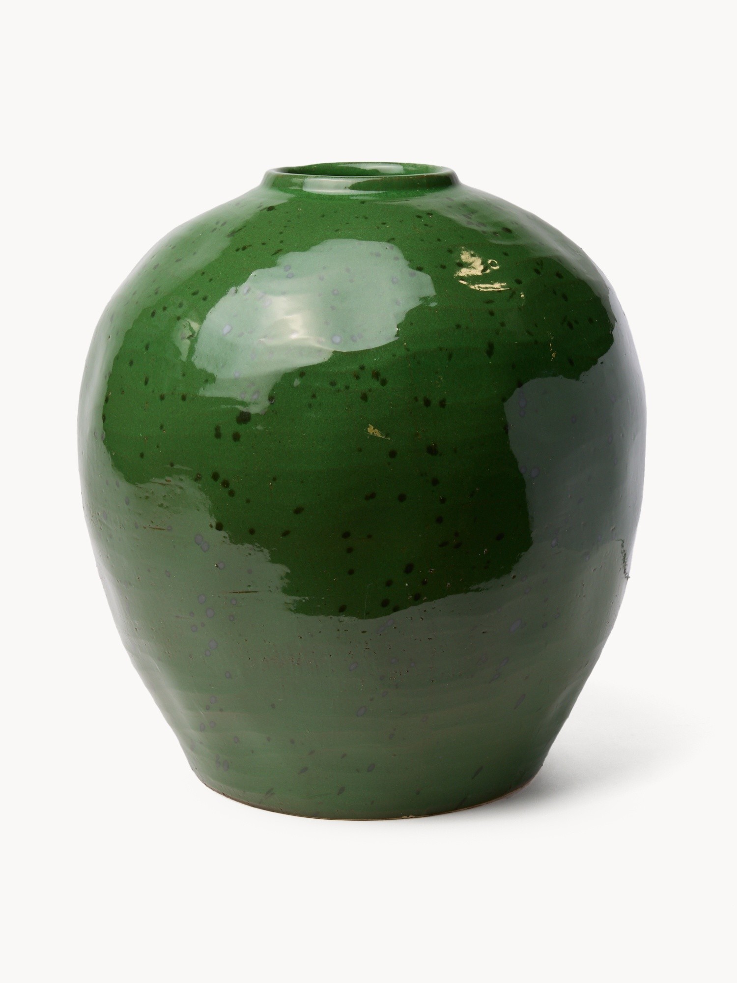 Vaso in ceramica rotondo, Verde, large image number 0