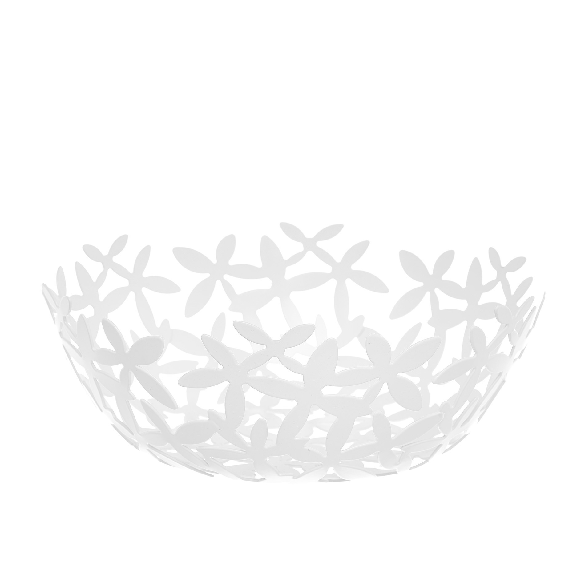 Cestino portafrutta in ferro smaltato, Bianco, large image number 0