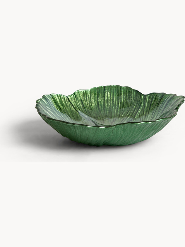 Flower-shaped glass bowl
