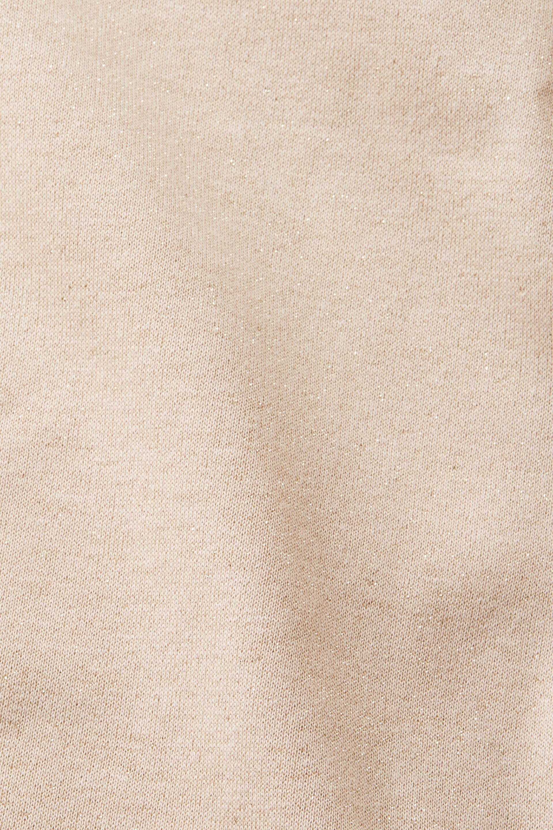 Esprit - Felpa oversize con effetto glitterato in misto cotone, Naturale, large image number 3