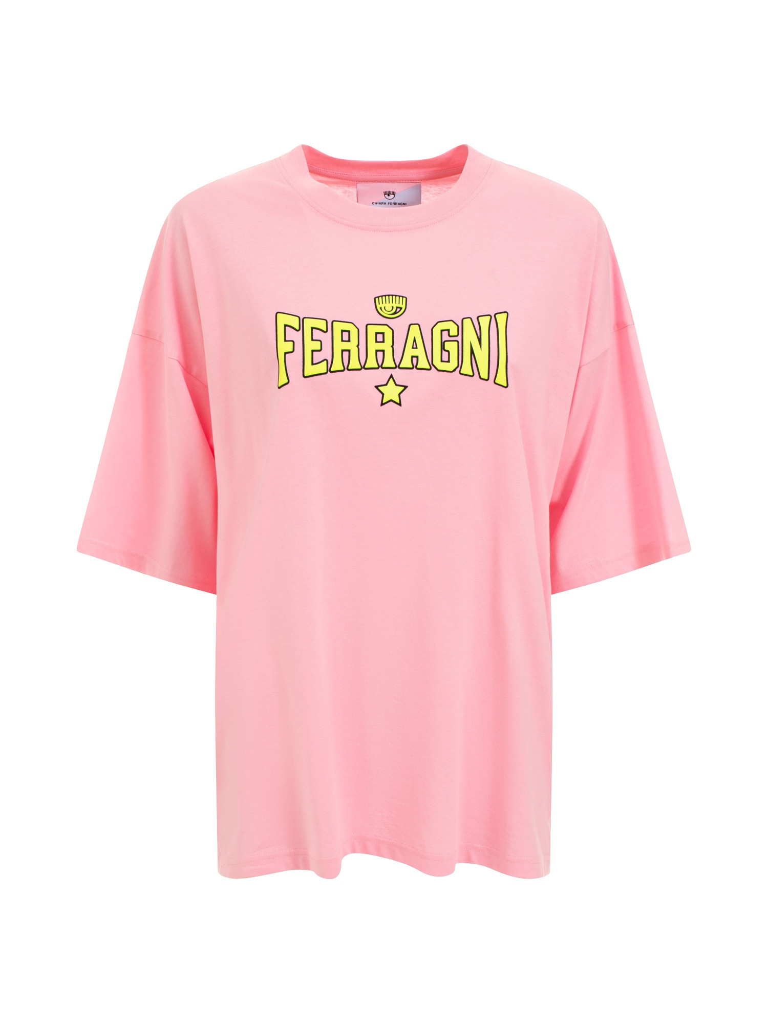 Chiara Ferragni - Over fit T-shirt with embroidered logo, Pink, large image number 0
