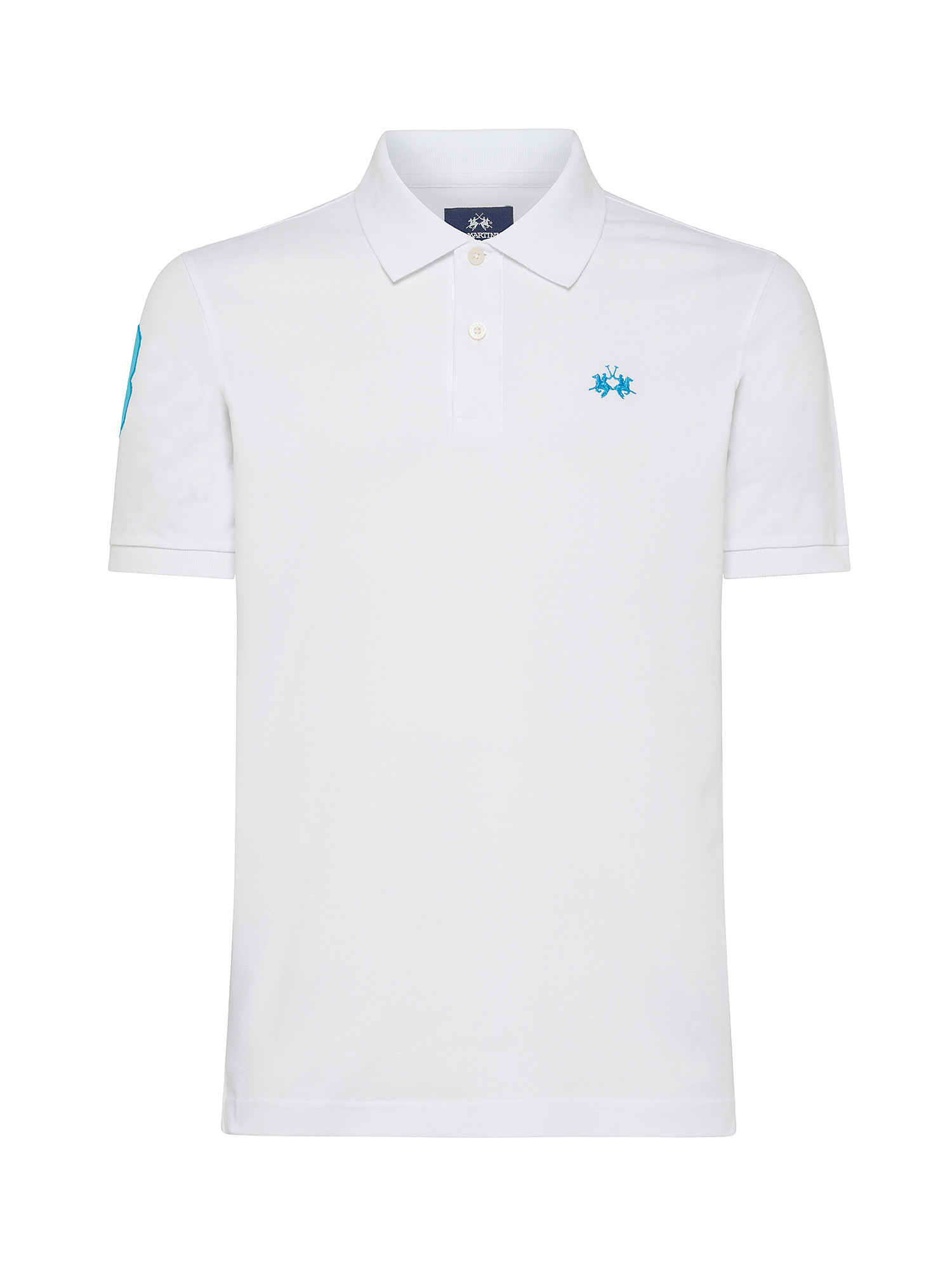 La Martina - Short-sleeved polo shirt in stretch piqué, White, large image number 0