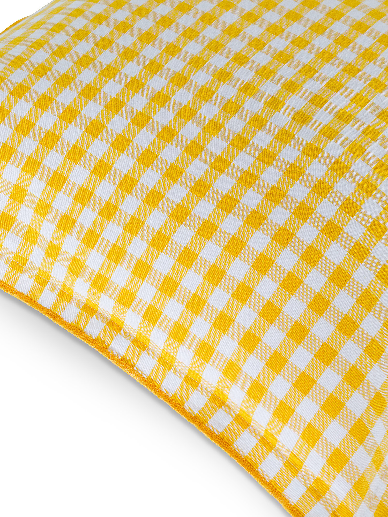 Washed cotton cushion with squares 45x45cm, Yellow, large image number 2