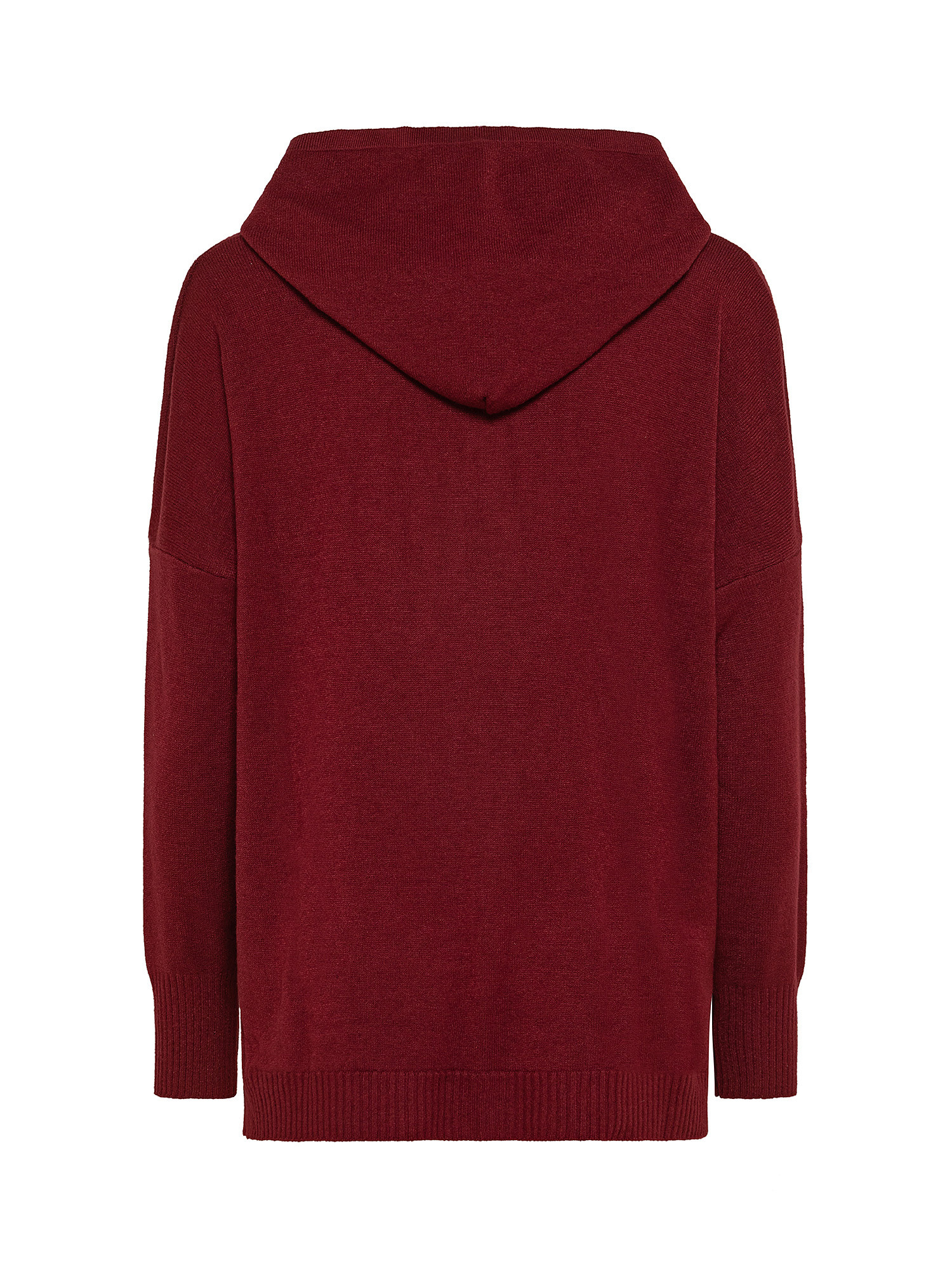 Oversized sweater with hood, Dark Red, large image number 1