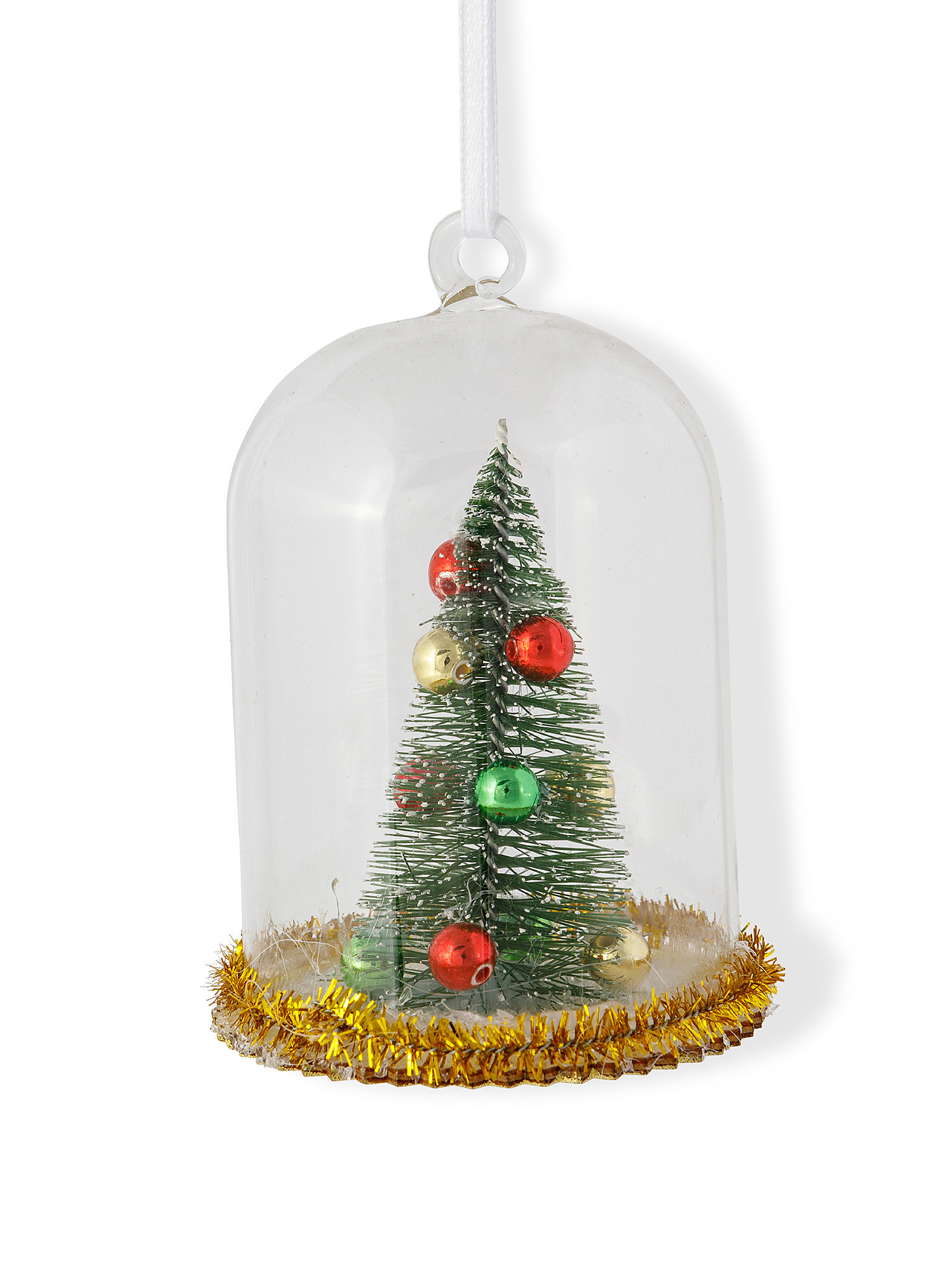 Hand decorated glass tree decoration, Green, large image number 1