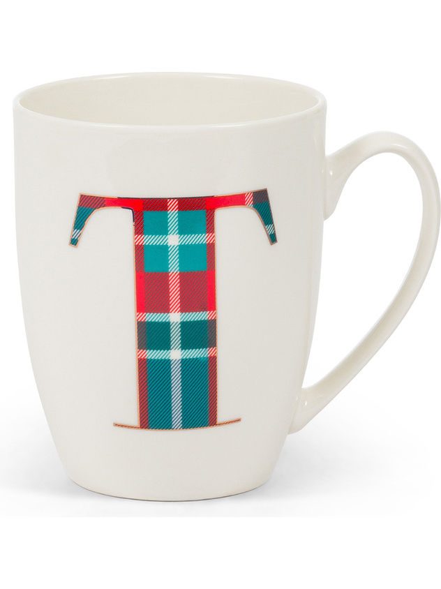 Porcelain mug tartan letter