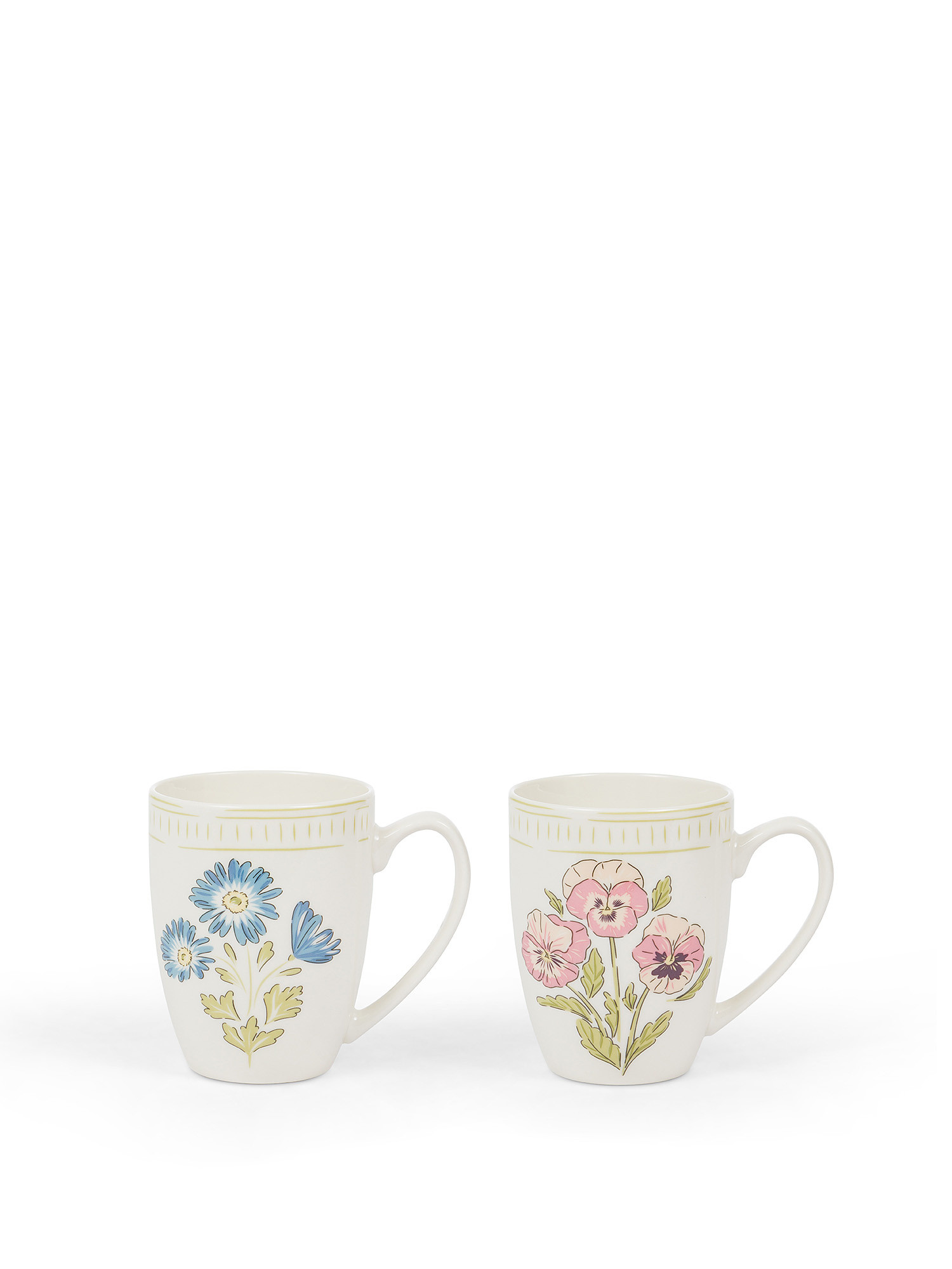 New bone china mug with flower motif, Pink, large image number 0