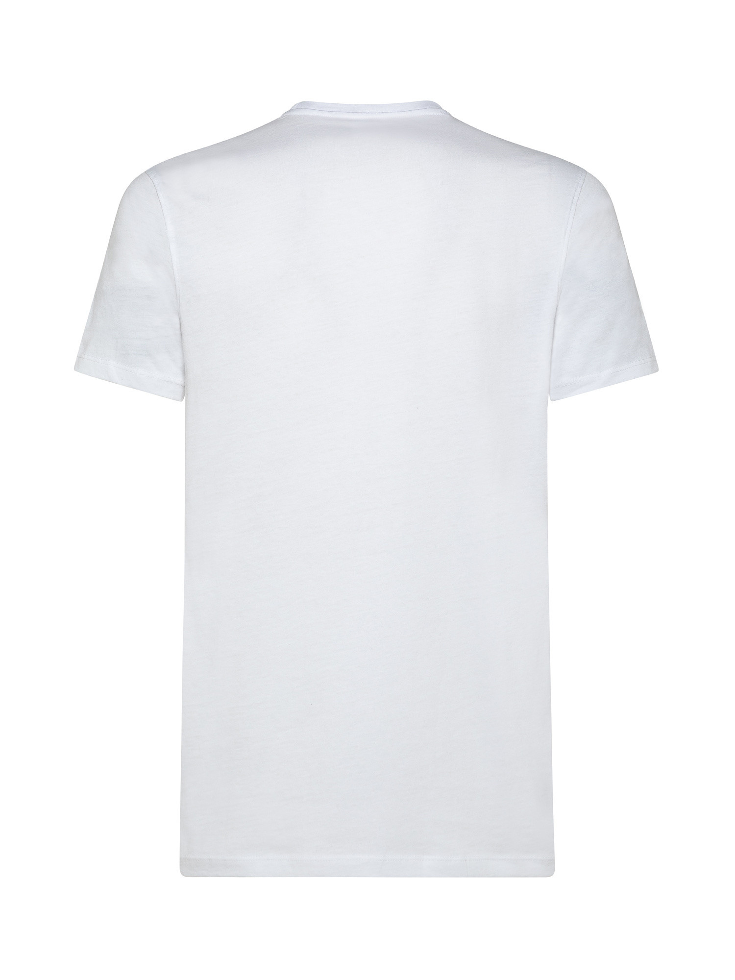 T-shirt girocollo cotone supima tinta unita, Bianco, large