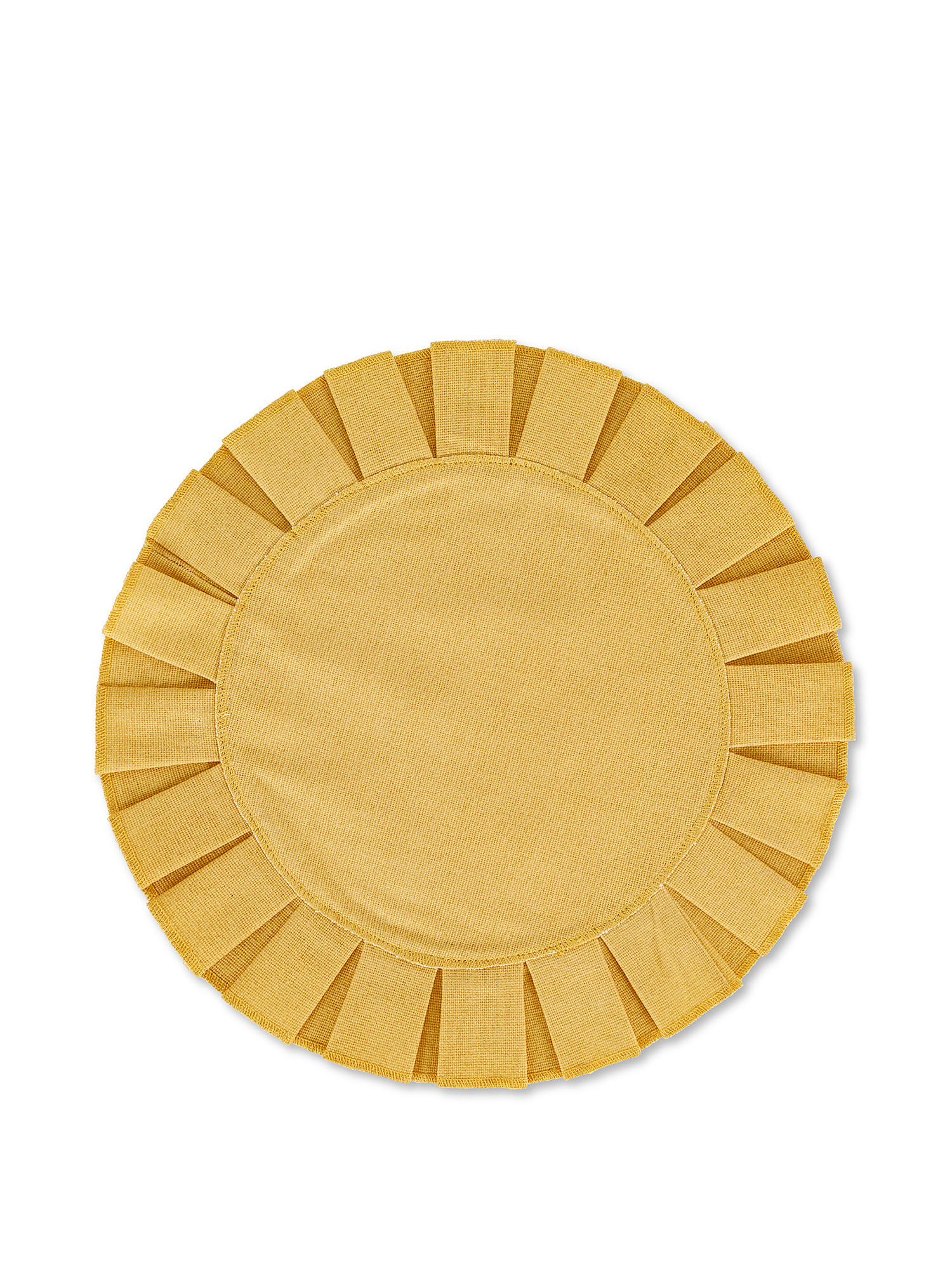 Solid color round placemat with frill, Yellow, large image number 0