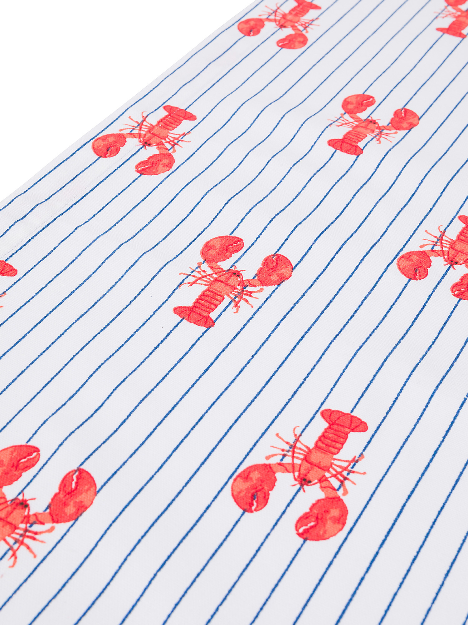 Cotton runner with lobster print, White, large image number 1