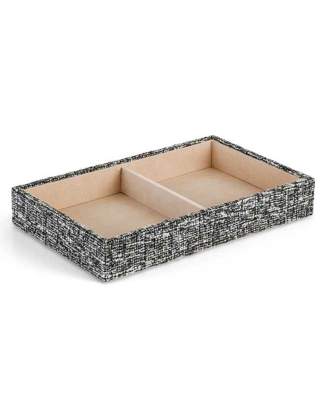 Jewelery box with 2 fabric compartments