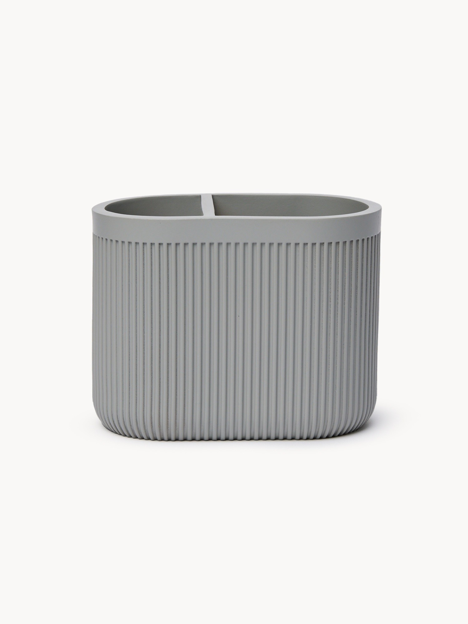 Toothbrush holder in solid color polyresin, Grey, large image number 0
