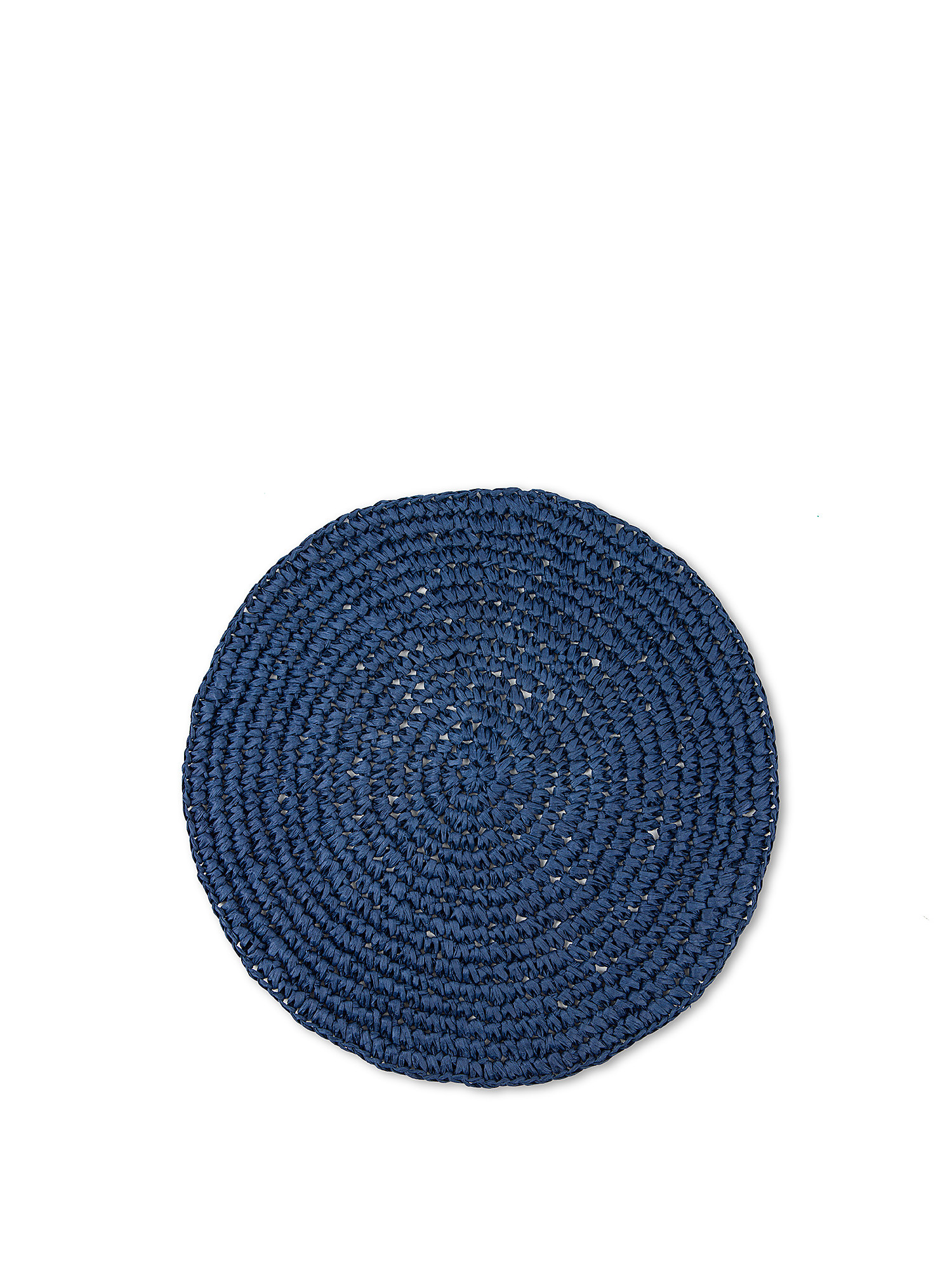 Solid color raffia placemat, Blue, large image number 0