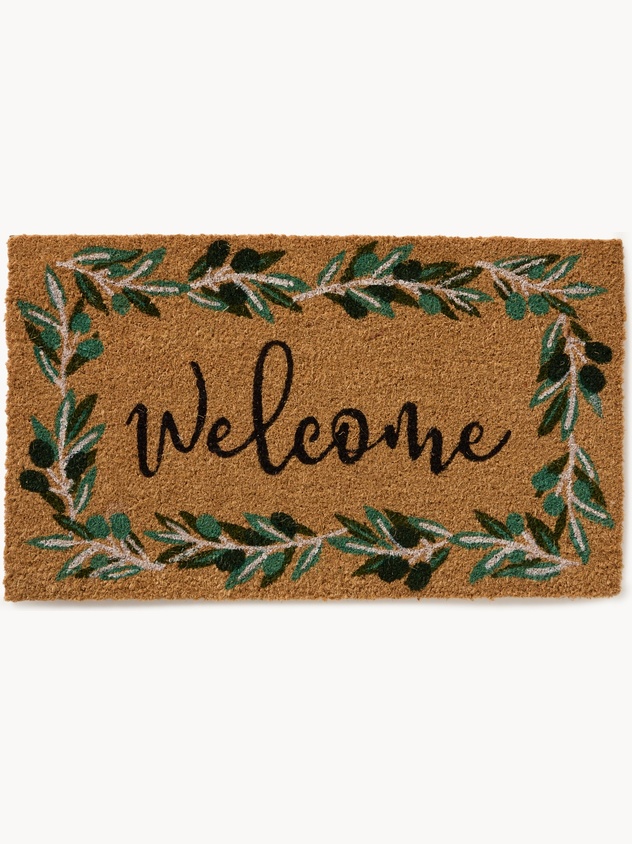 Doormat with olive branch print