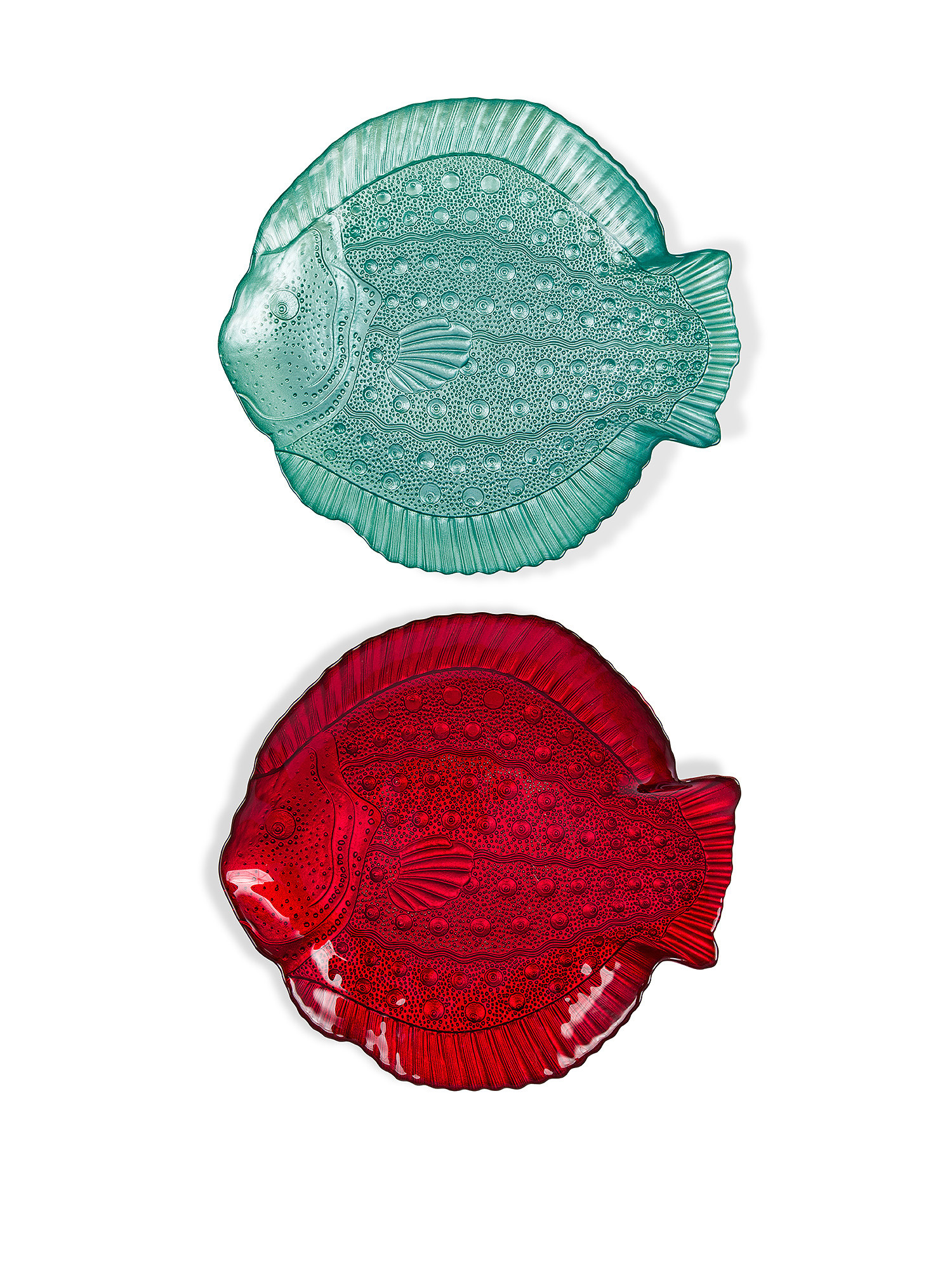 Piatto vetro colorato a pesce, Multicolor, large image number 0