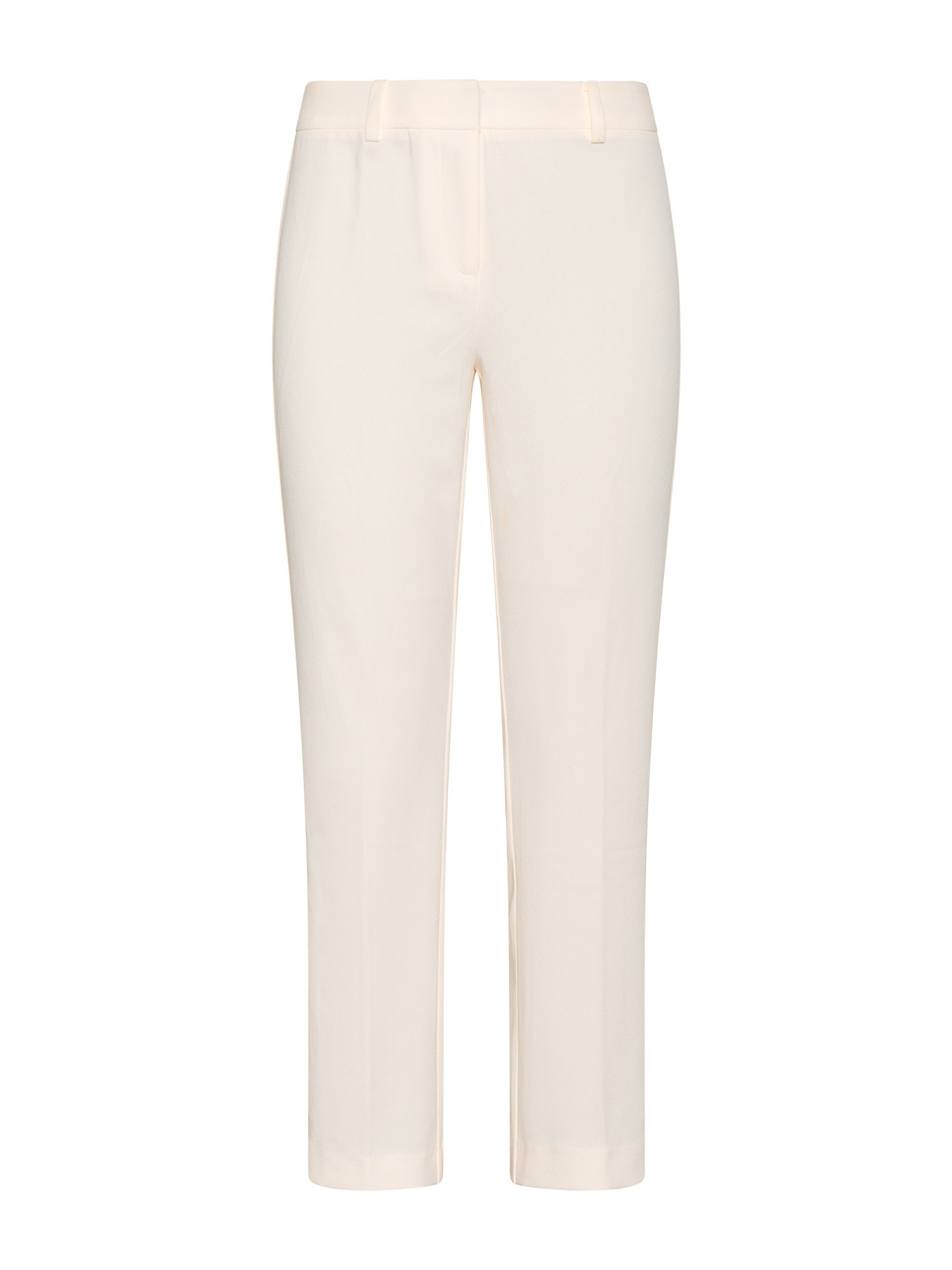 Koan - Pantaloni flare in crepe, Bianco panna, large image number 0