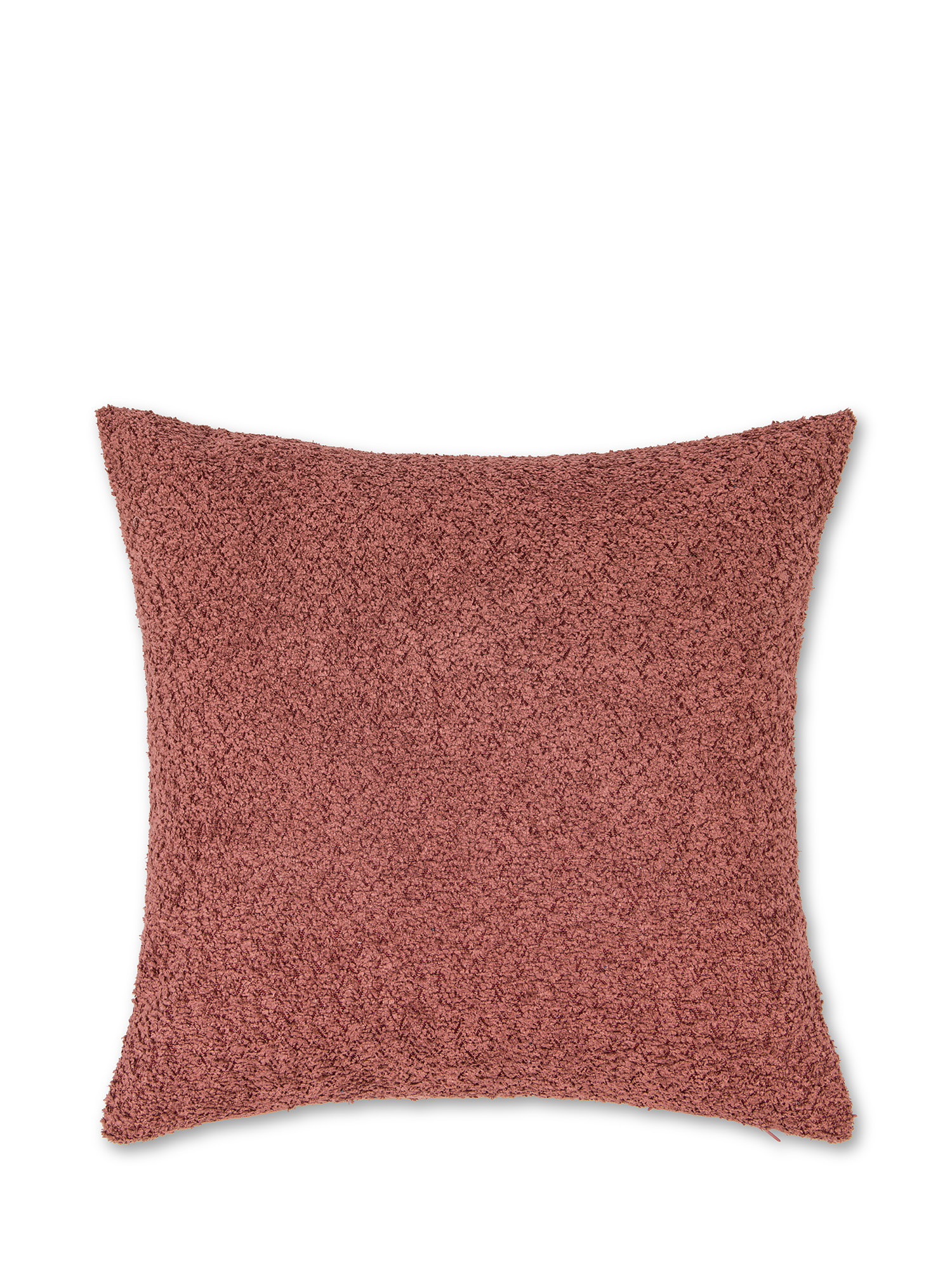Solid color Bouclè fabric cushion 43X43cm, Mauve purple, large image number 0