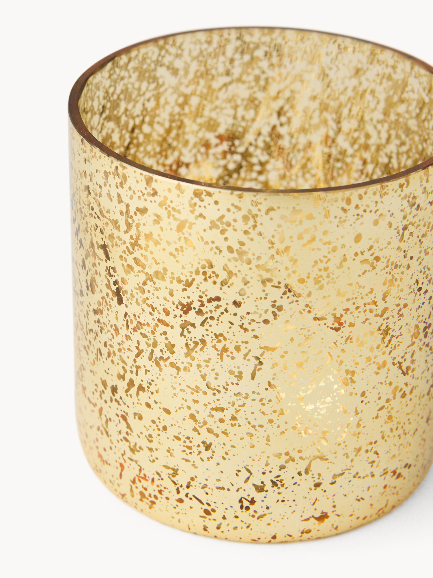 Votivo in vetro cilindrico, Oro, large image number 1