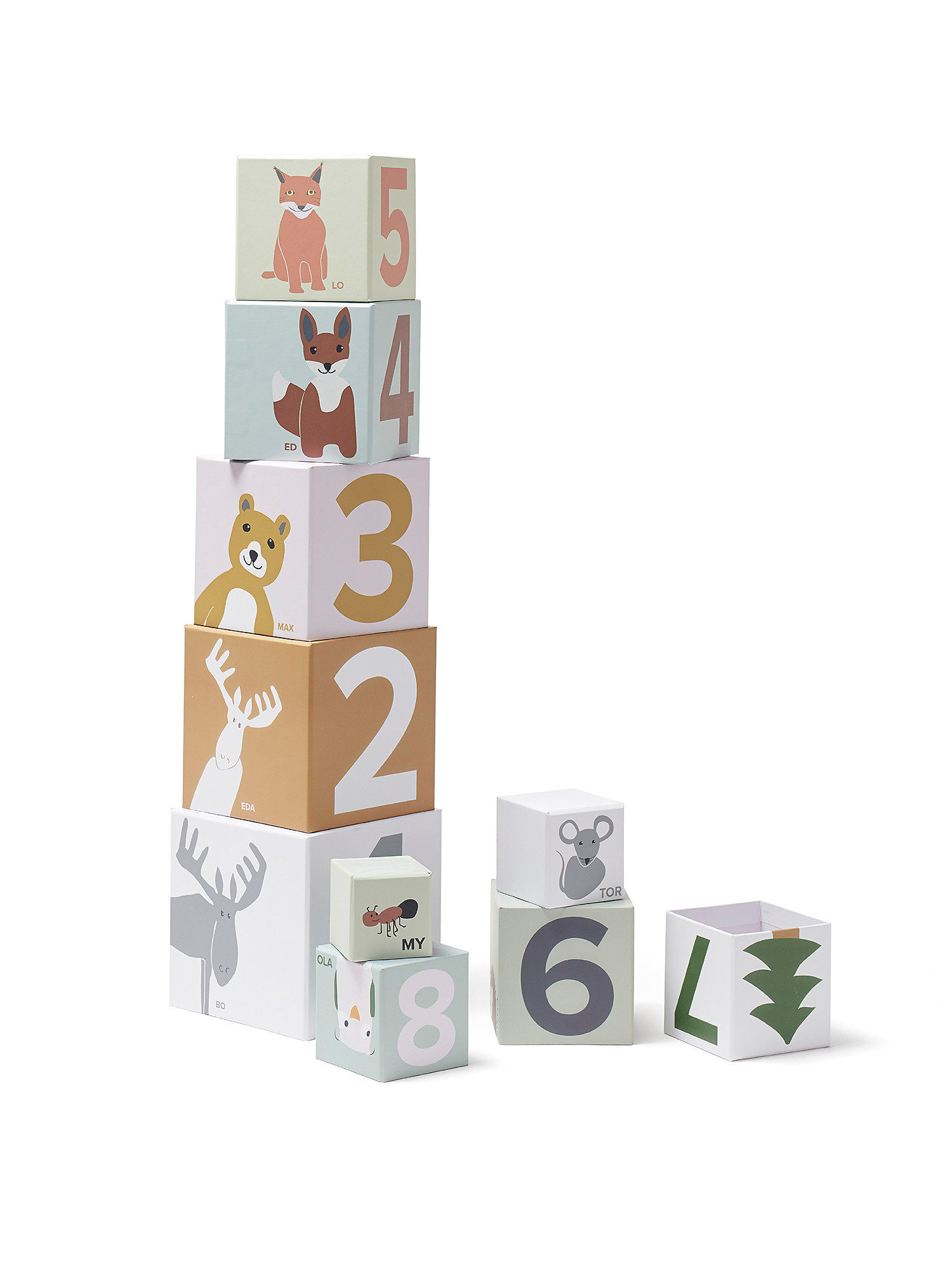 Cardboard cubes with numbers, Multicolor, large