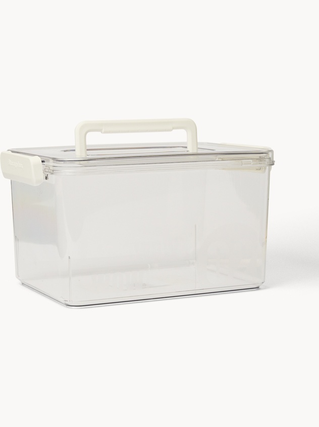 Contenitore in plexiglass con coperchio manico e maniglie - Prezzo di lancio