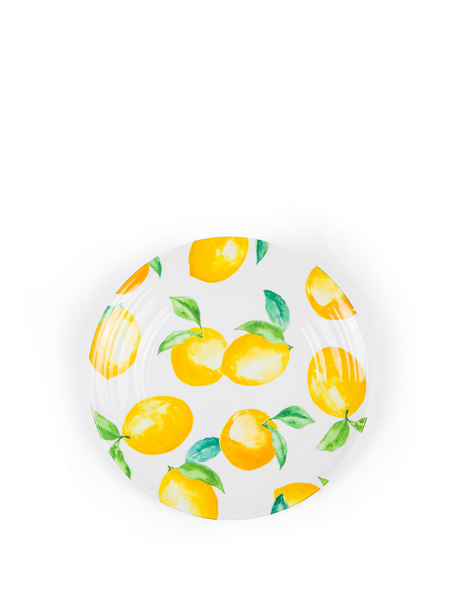 Piatto frutta melammina motivo limoni, Bianco, large image number 0