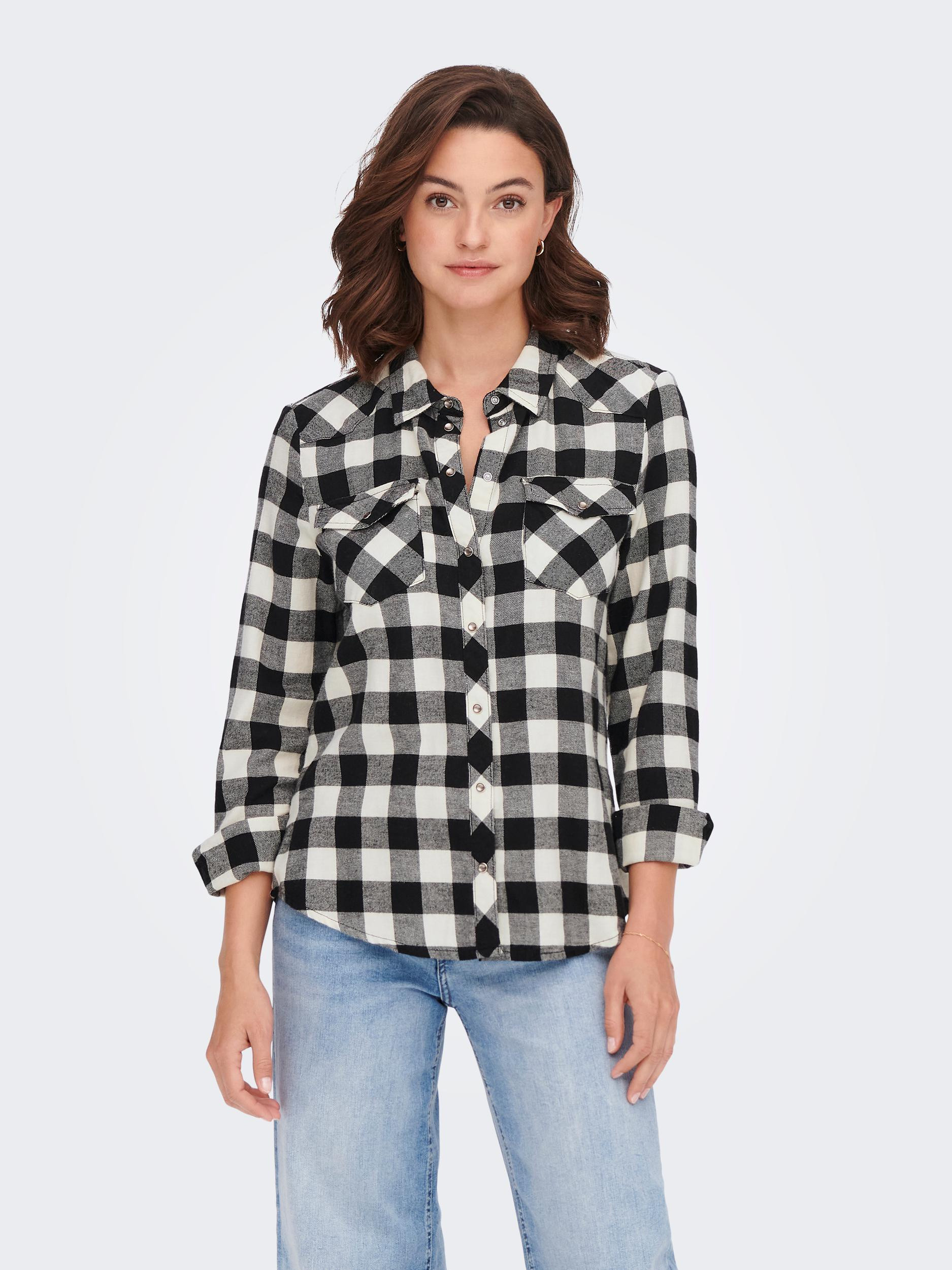 shirt with checked pattern, Black, large image number 3