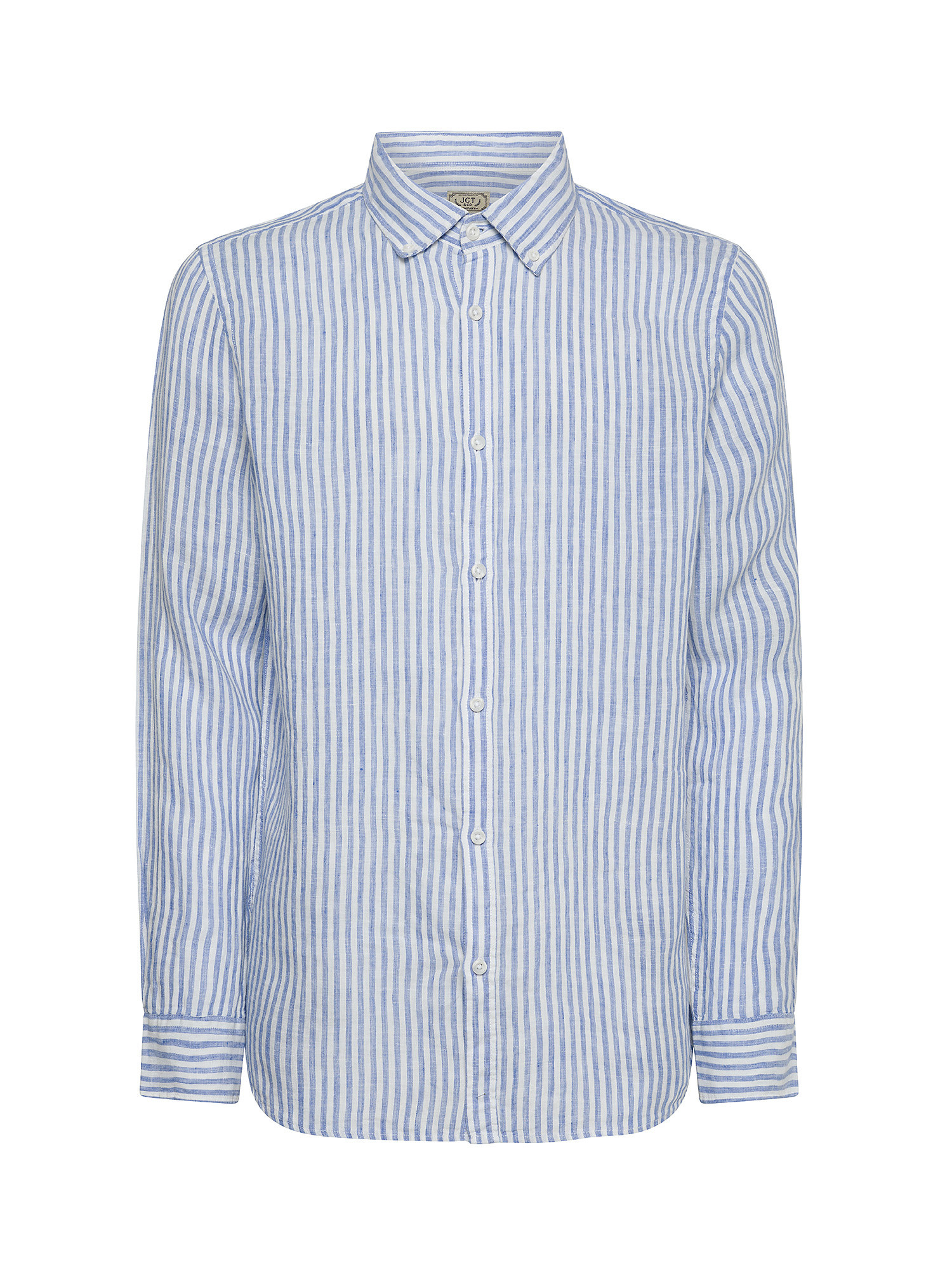JCT - Striped shirt in pure linen, Light Blue, large image number 0