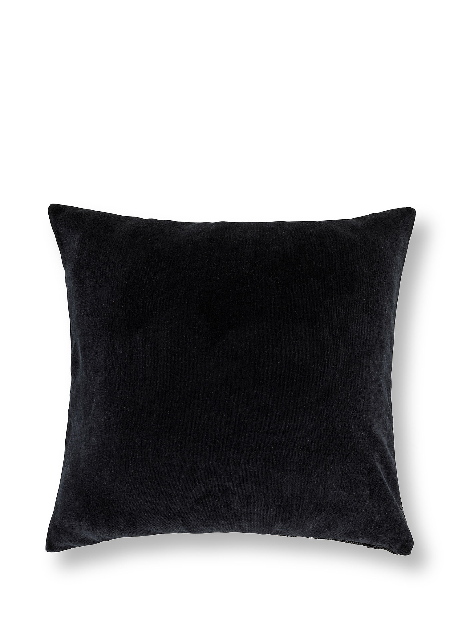 Jacquard cushion with geometric motif 50x50cm, Black, large image number 1