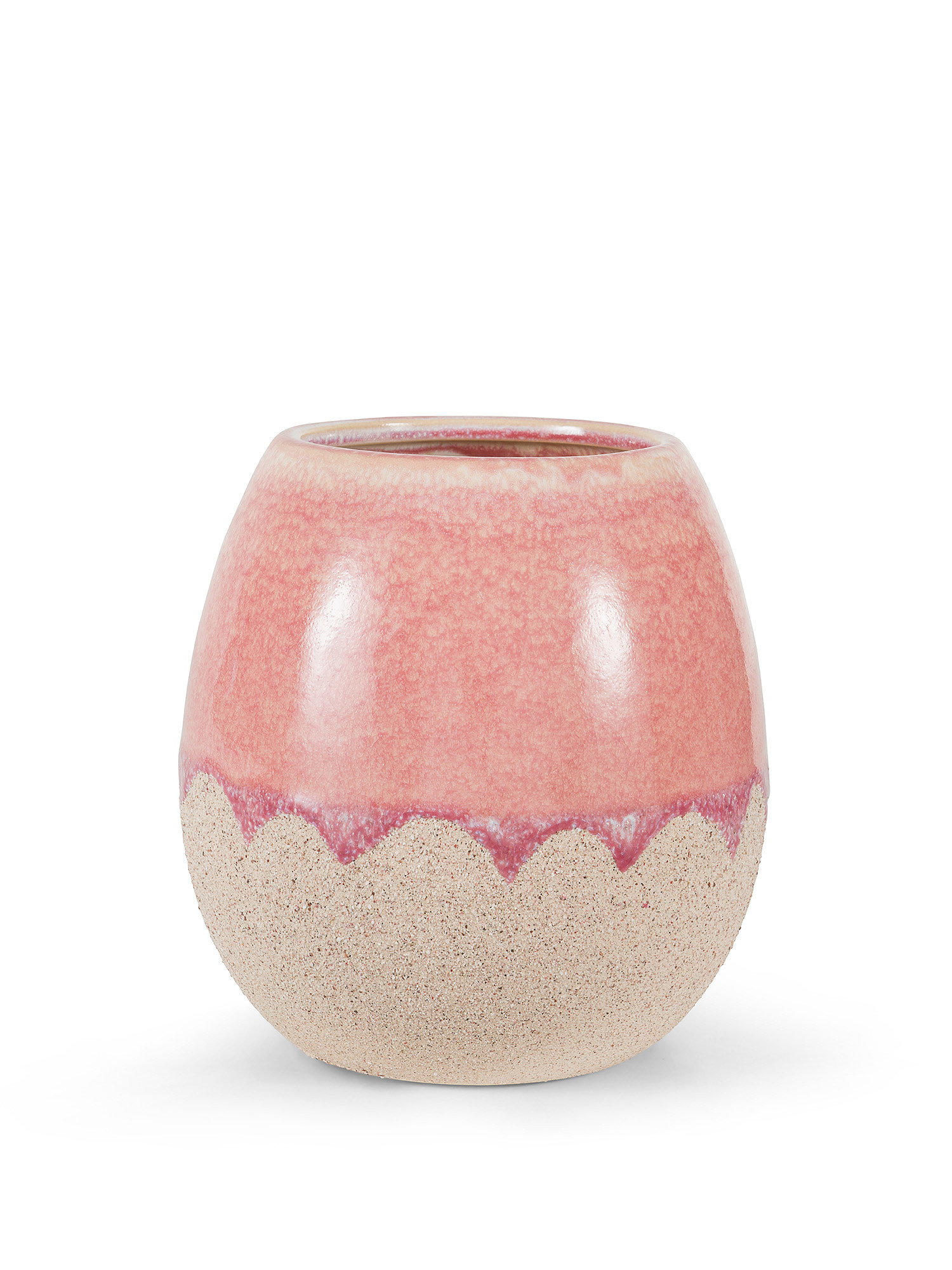 Egg-shaped porcelain vase, Pink, large image number 0
