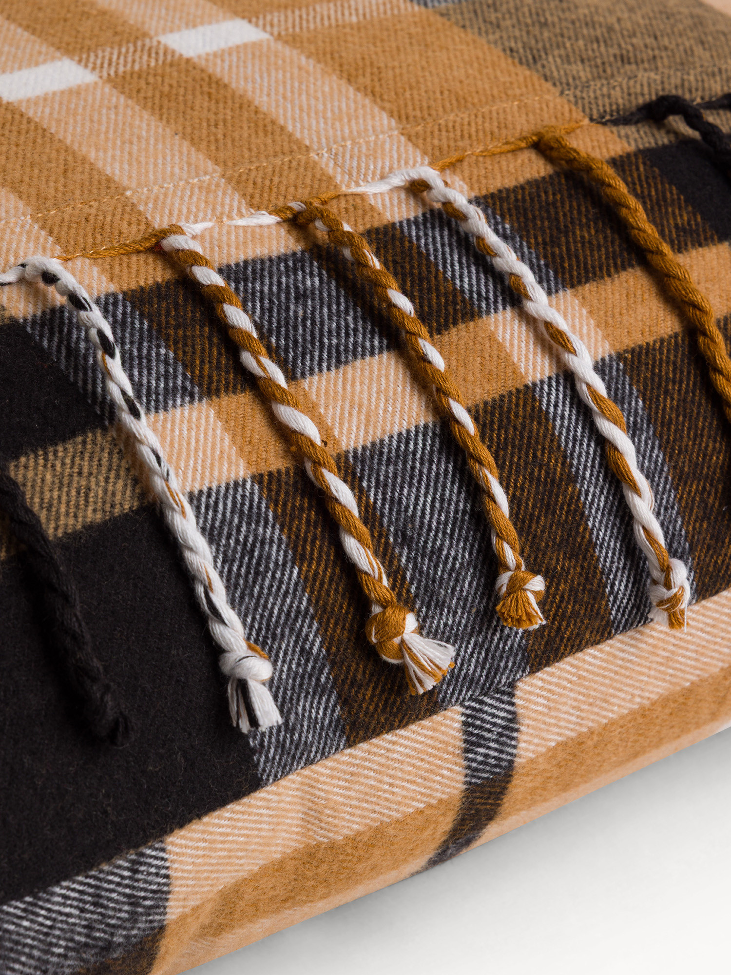 Cuscino 45x45 cm in cotone check, Beige, large image number 2