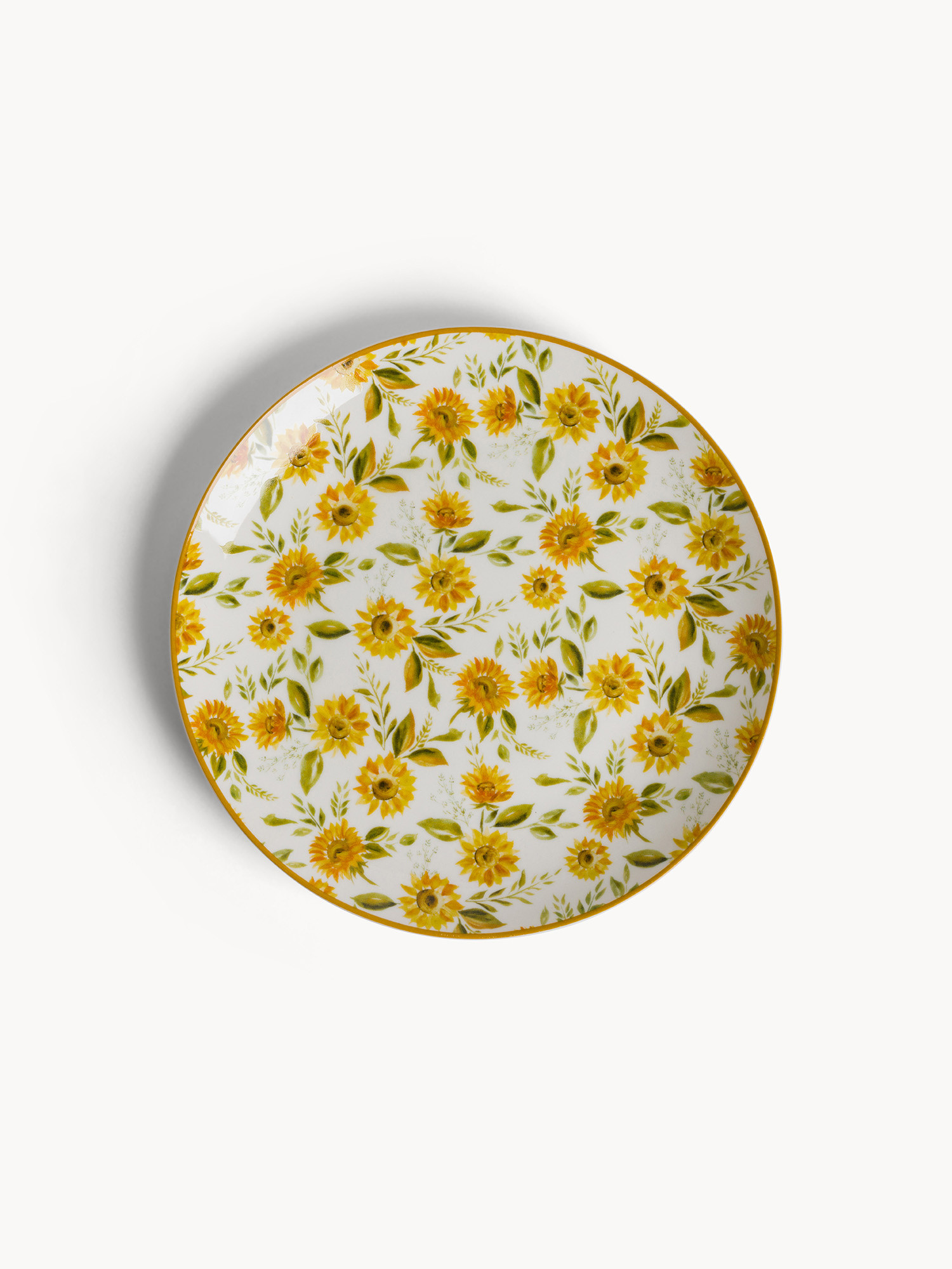 Piatto frutta new bone china motivo girasoli, Multicolor, large image number 0