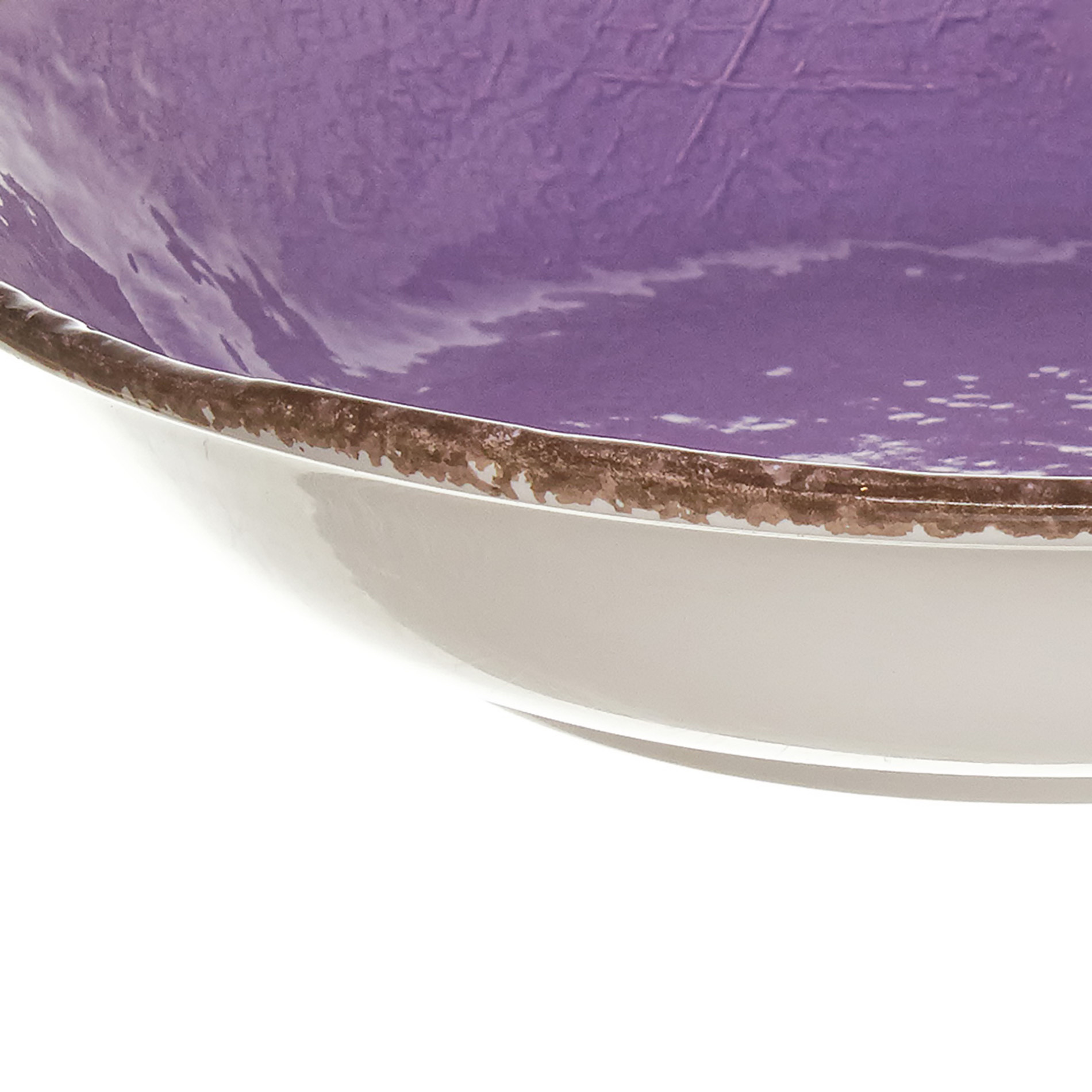 Piatto fondo ceramica artigianale Preta, Viola lilla, large image number 2