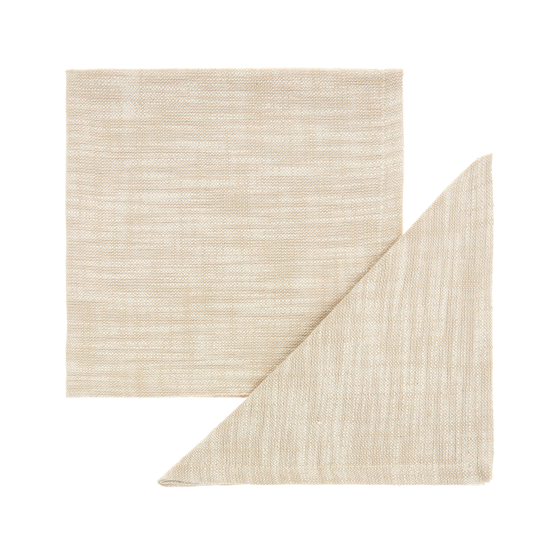 Set of 2 solid colour napkins in 100% iridescent cotton, Light Beige, large image number 0