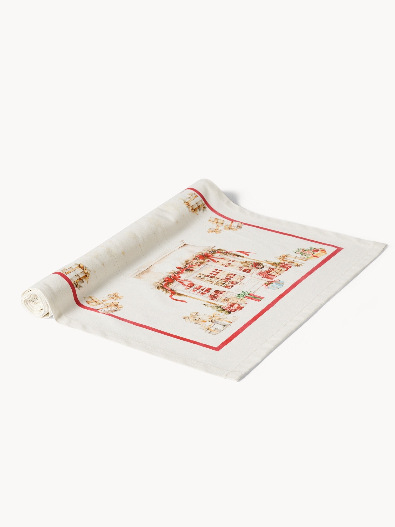 Gloriosa Pure Cotton Drill Table Runner by Tessitura Randi, White, large image number 0