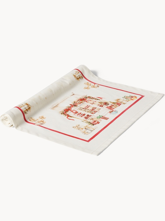 Runner in drill di puro cotone Gloriosa by Tessitura Randi