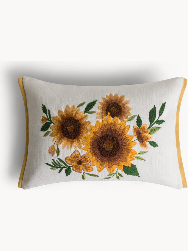 Cuscino 35x50 cm con ricami floreali