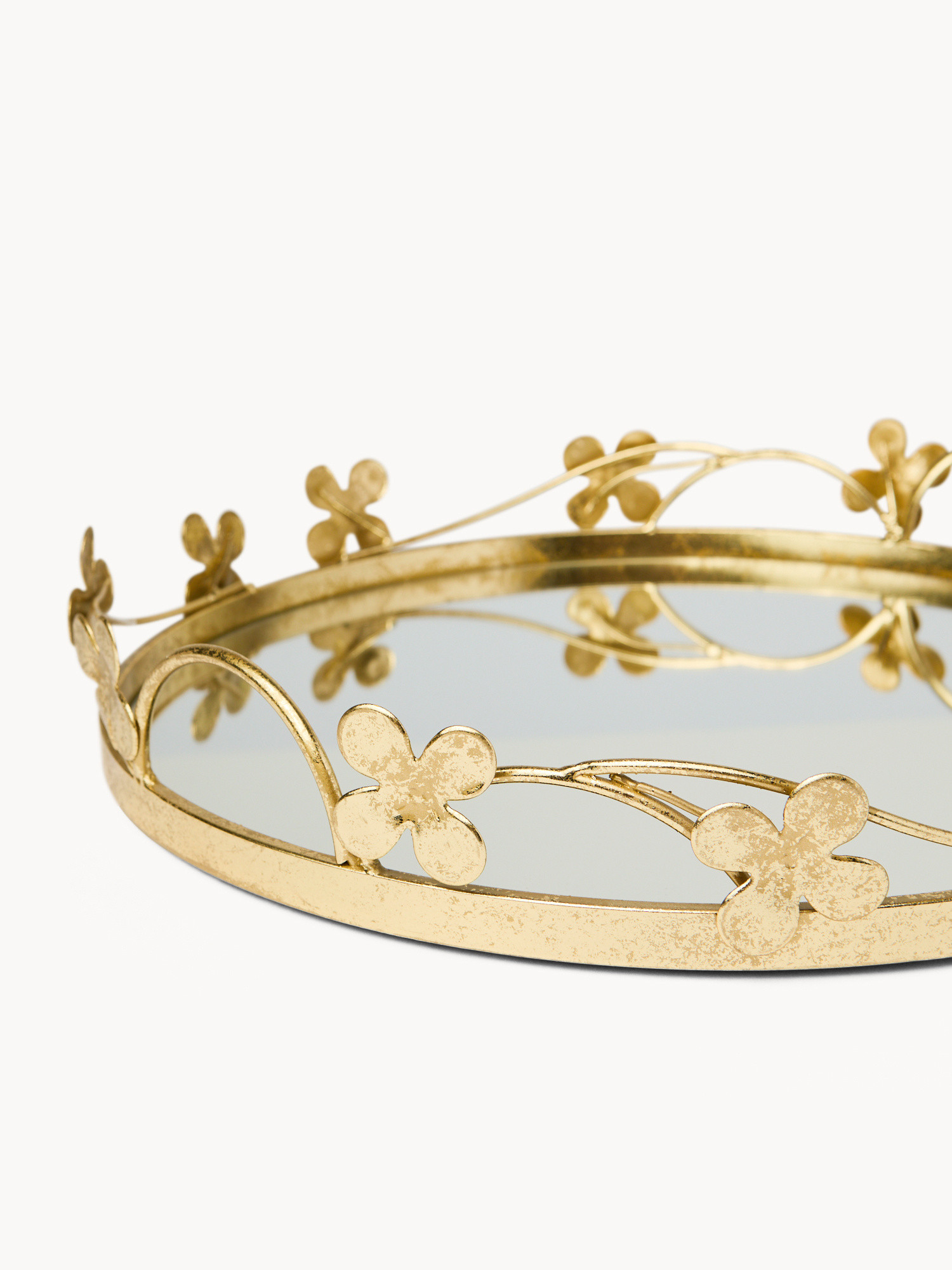 Vassoio decorativo a specchio, Oro, large image number 1