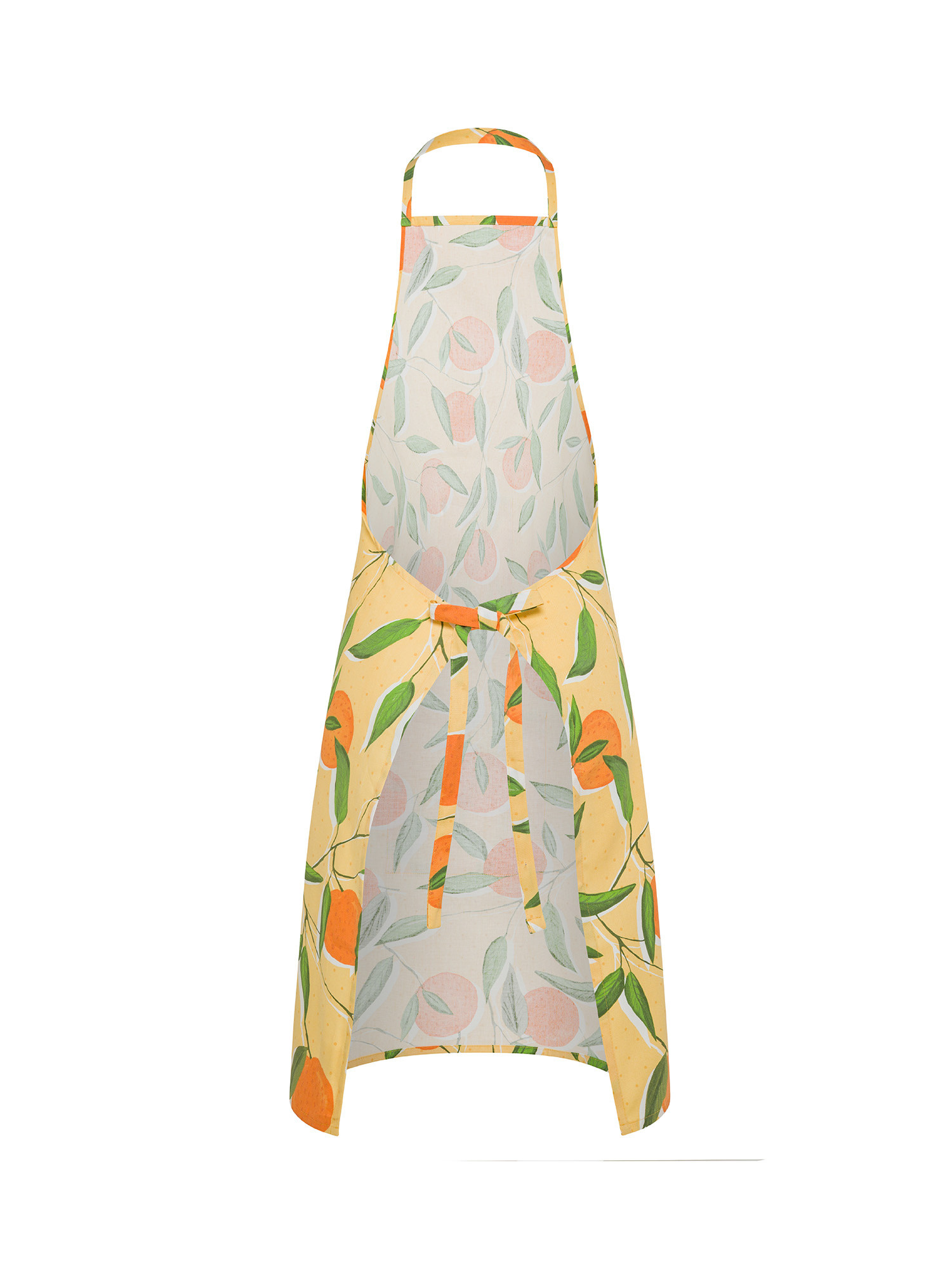Grembiule da cucina panama di cotone stampa arance, Giallo, large image number 1