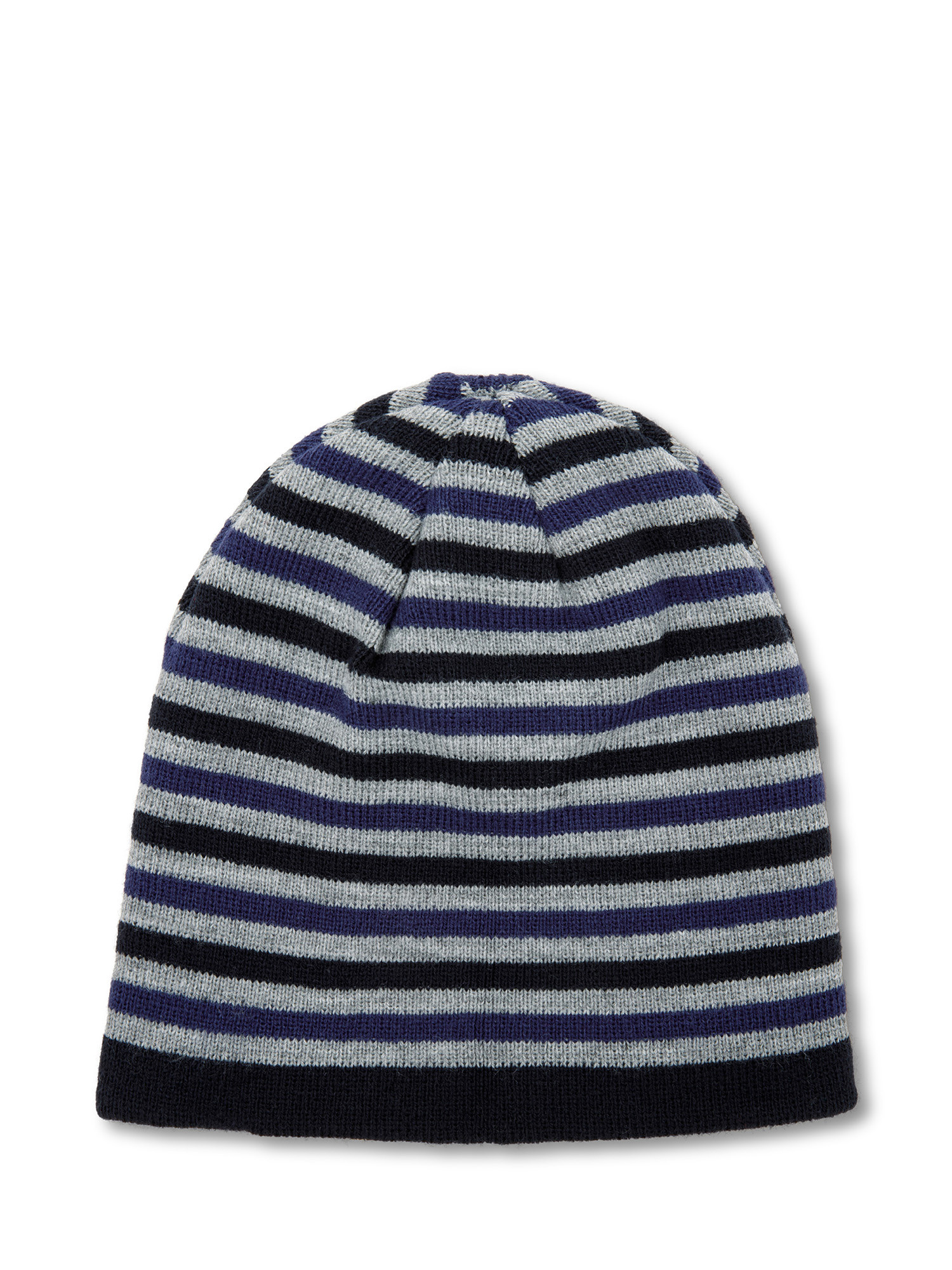 Luca D'Altieri - Striped knit hat, Black, large image number 0