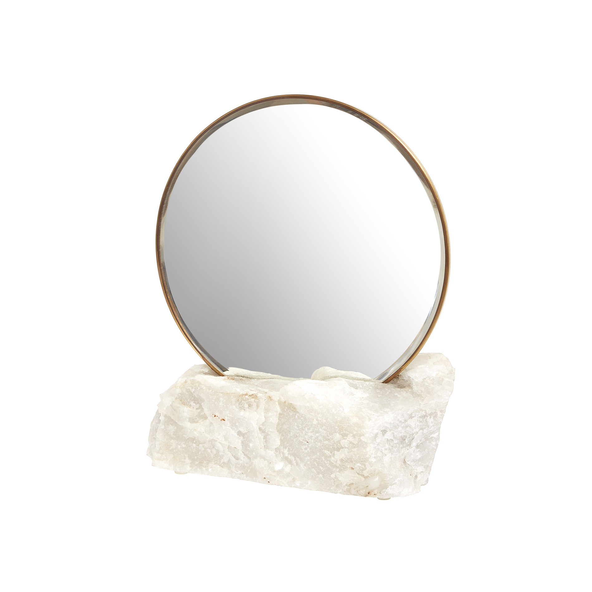 Specchio base in pietra, Bianco, large