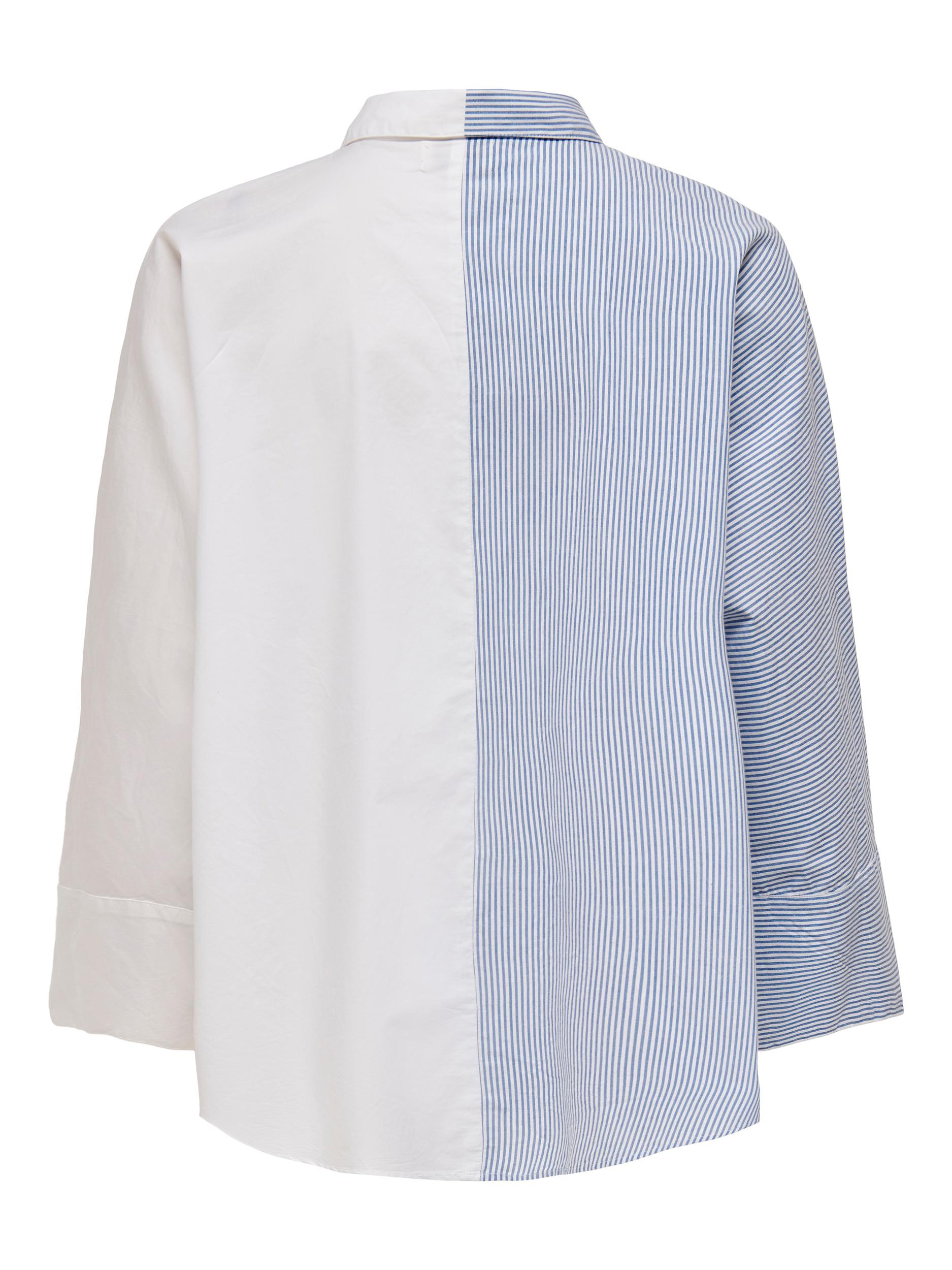 Camicia bicolore, Blu, large