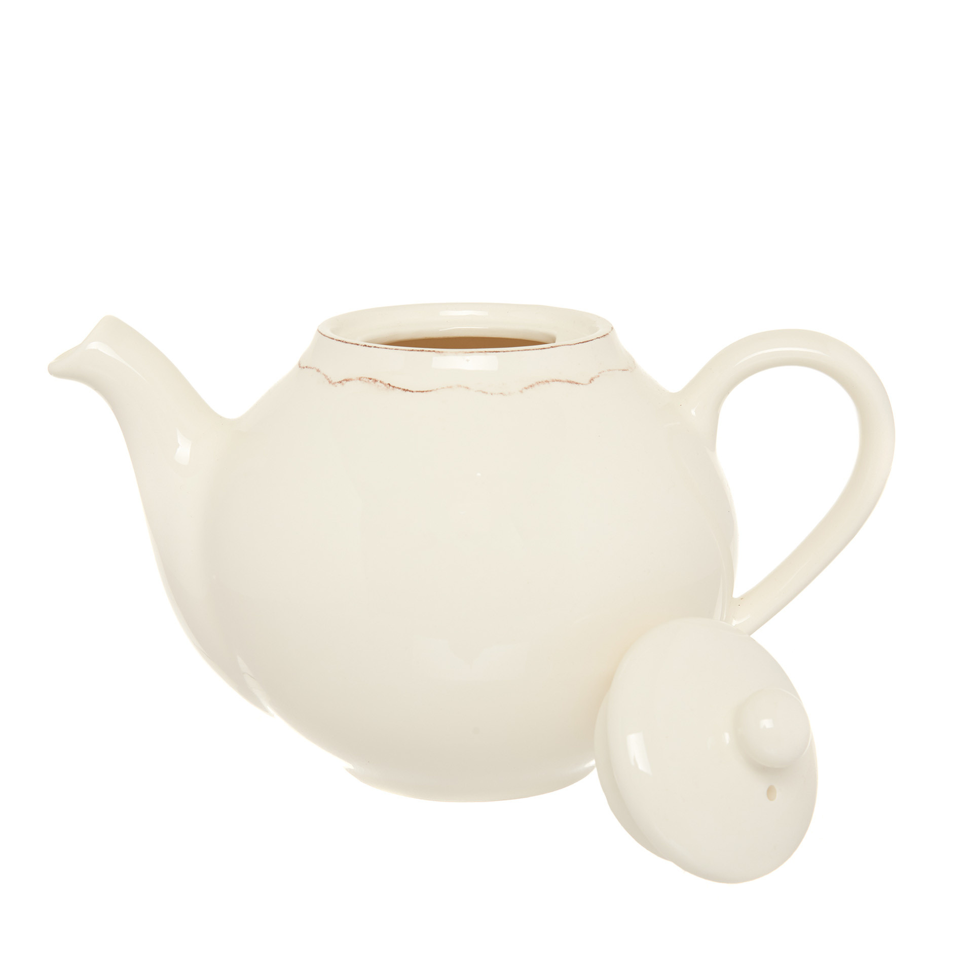 Dona Maria ceramic teapot, White Cream, large image number 1