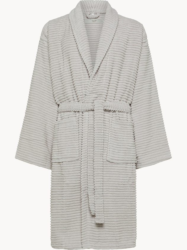 Zero Twist Striped Terry Bathrobe