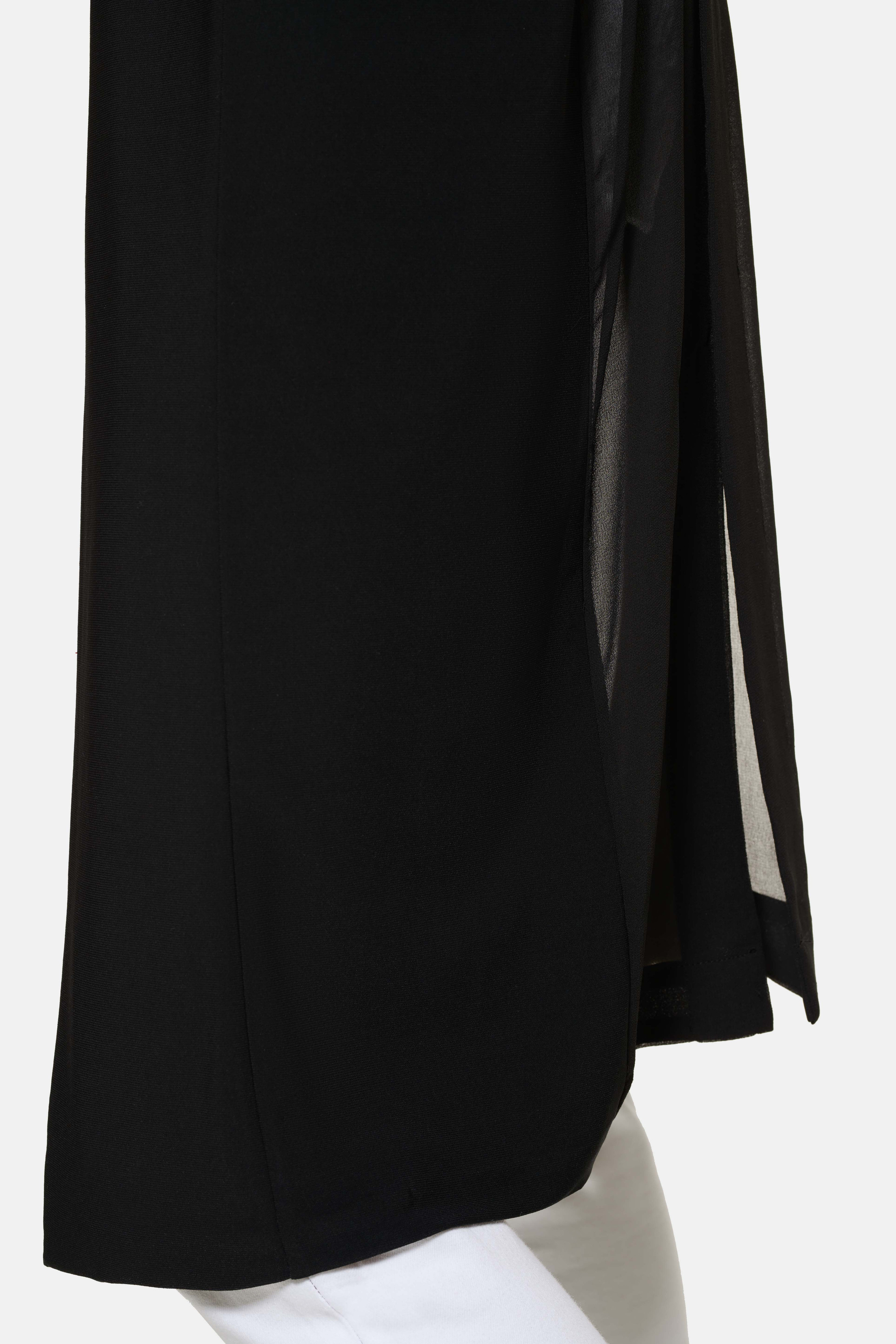DKNY - Long cardigan with chiffon back, Black, large image number 2