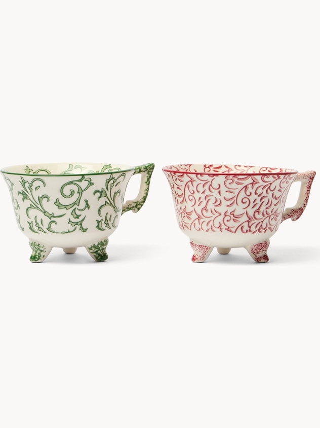 Tazze colazione in ceramica decoro ramage