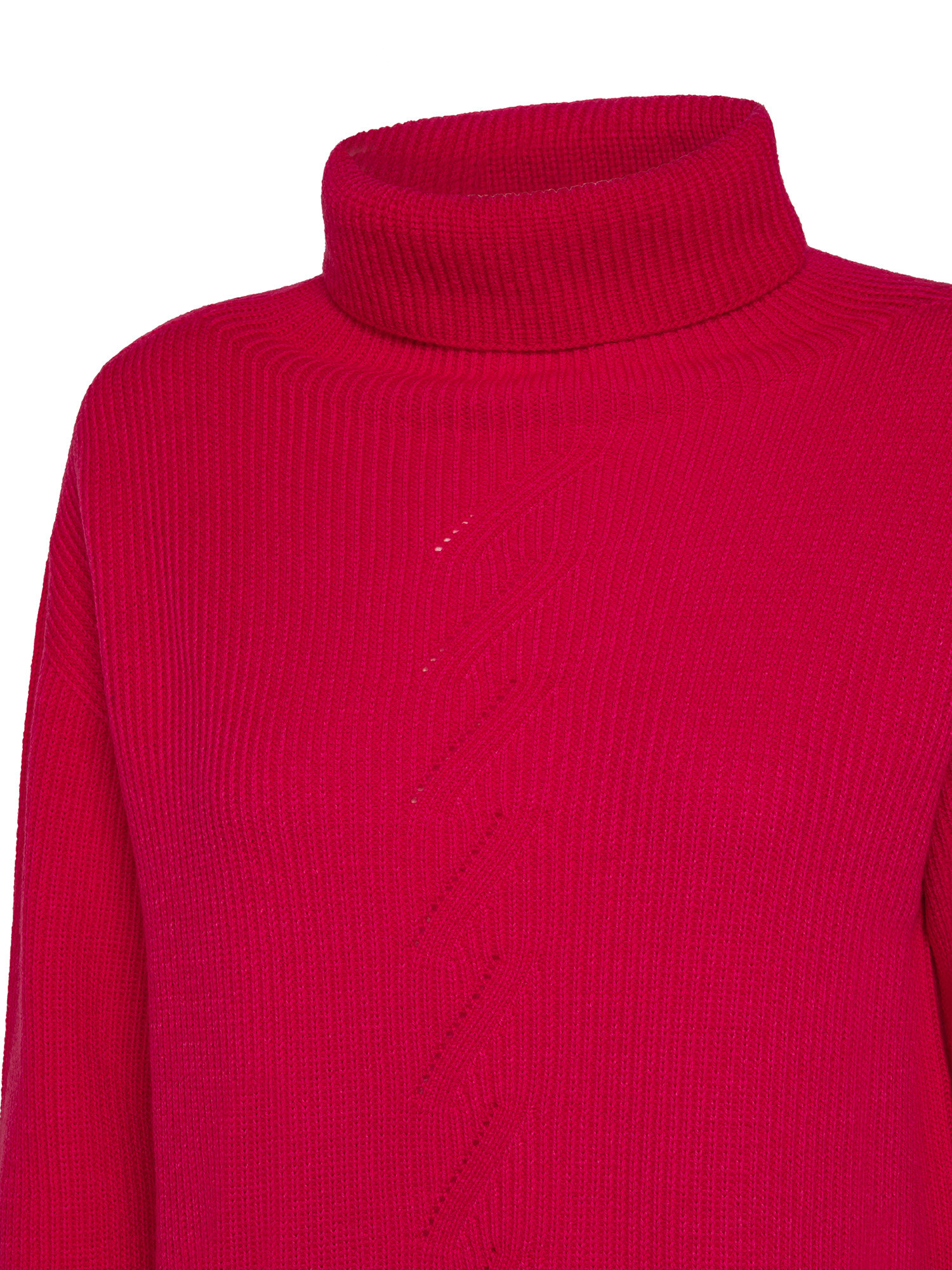 K Collection - Pullover dolcevita in lana extrafine, Rosa fuxia, large image number 2