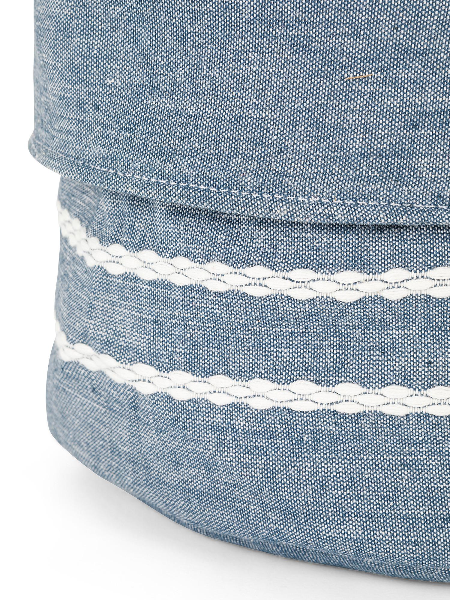 Cotton basket with braids embroidery, Light Blue, large image number 1